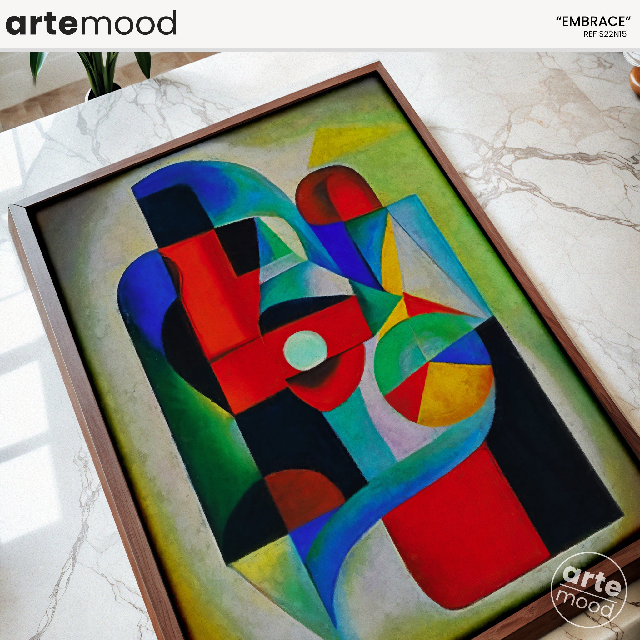 Abstract Artwork Print - Modern Art Canvas - Vibrant Color Art, Expressive, Geometric Composition Art