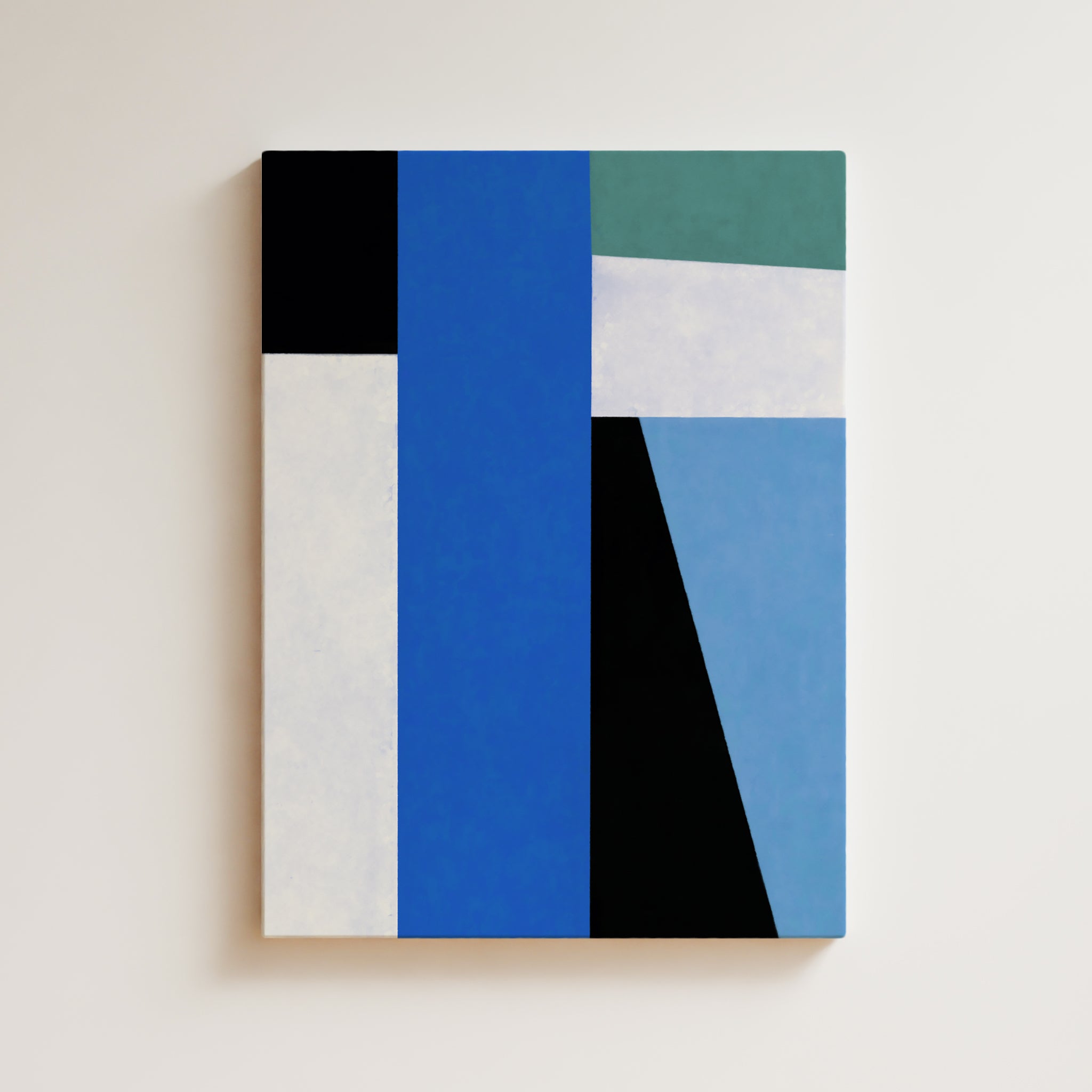 Color Field Artwork Print On Canvas - Minimalist, Blue, Black, Green, Geometric Minimal