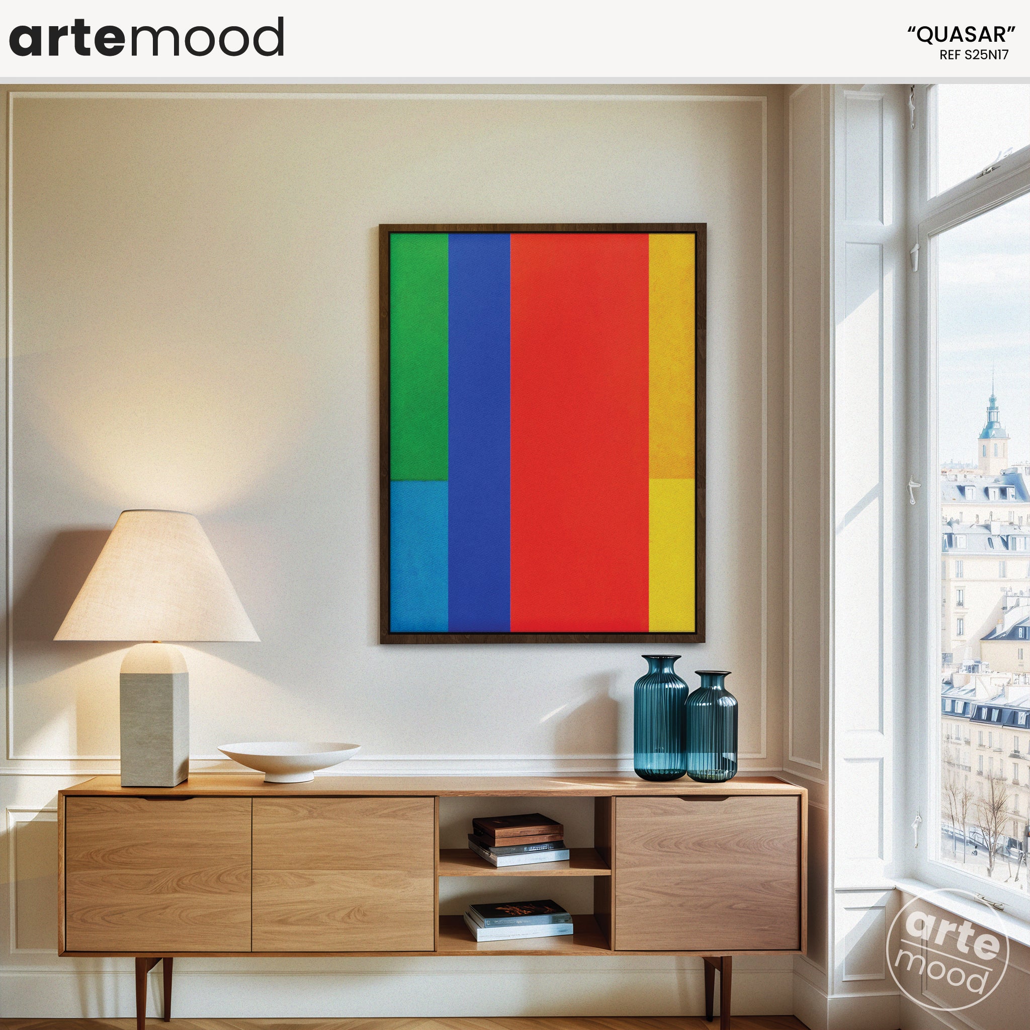 Color Field Artwork Print On Canvas - Minimalist, Vibrant, Colorful, Rainbow Art, Framed Canvas Color Block