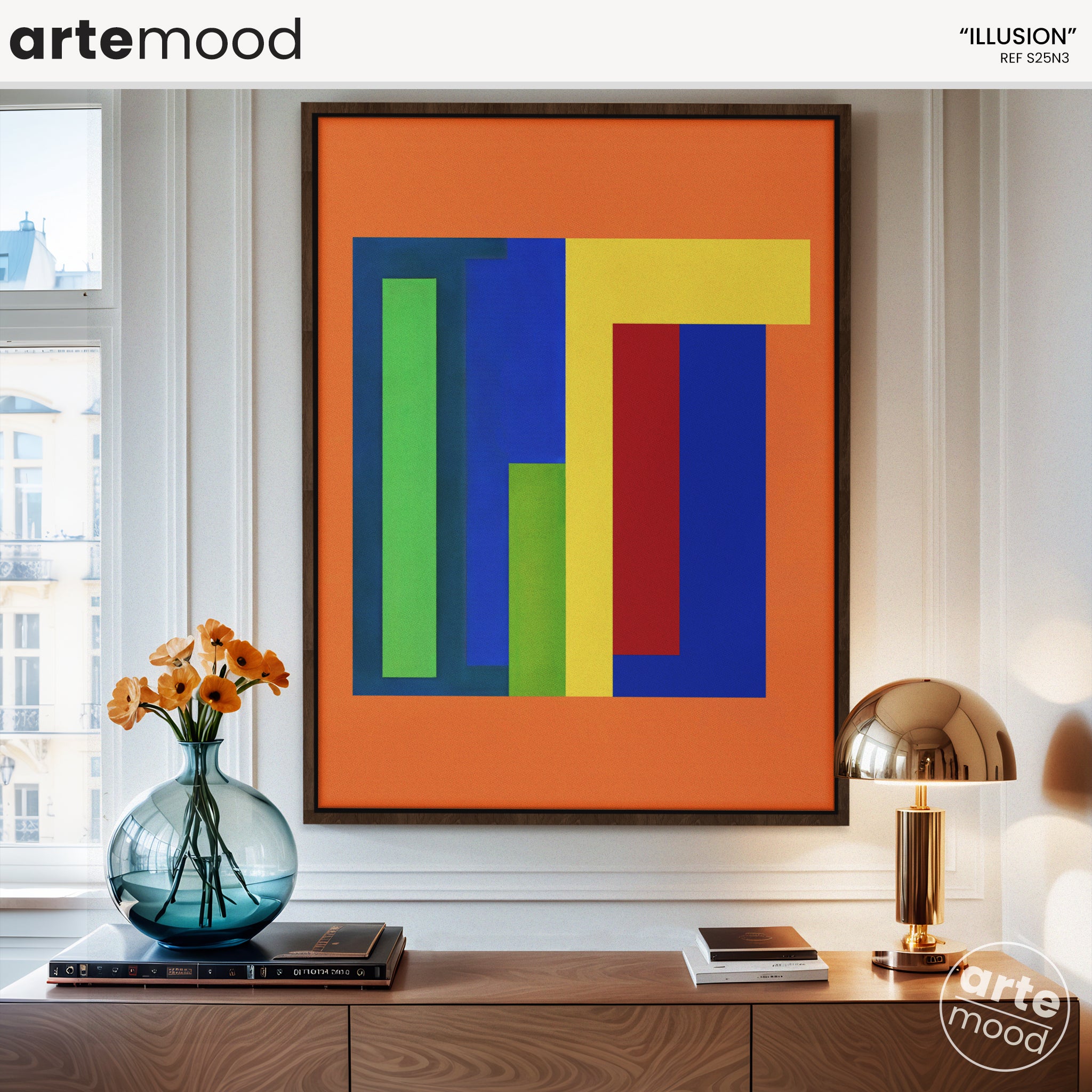 Abstract Artwork Print - Modern Art Canvas - Vibrant Color, Geometric Minimal Art