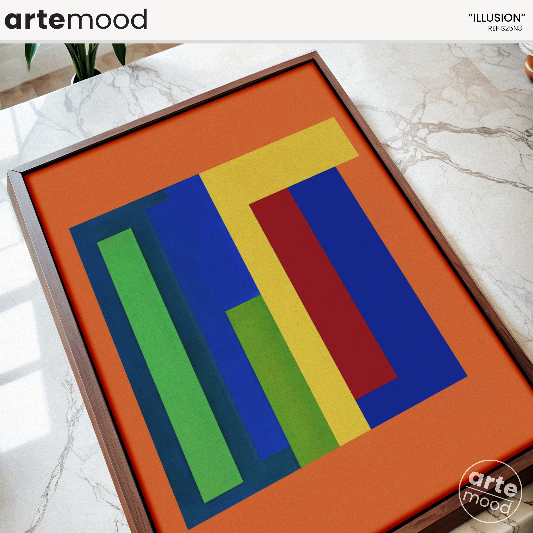 Abstract Artwork Print - Modern Art Canvas - Vibrant Color, Geometric Minimal Art