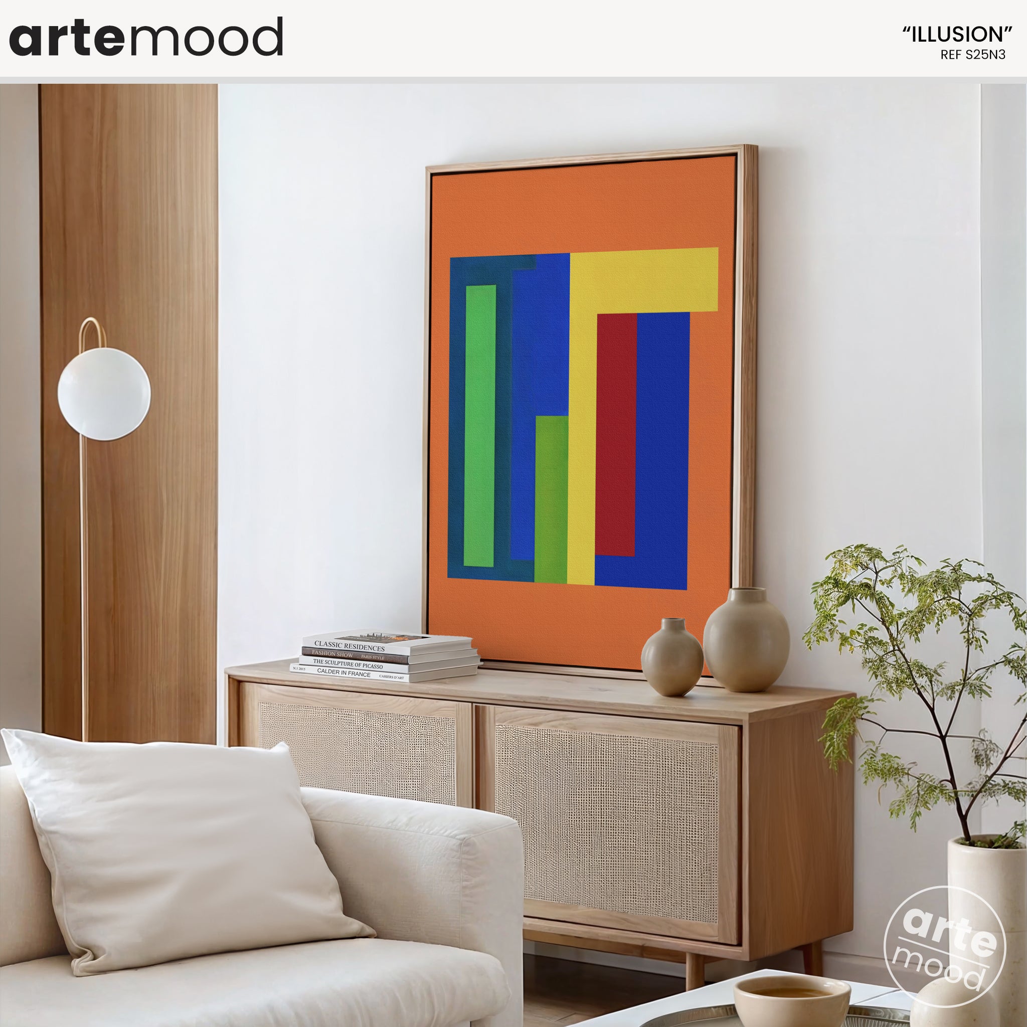 Abstract Artwork Print - Modern Art Canvas - Vibrant Color, Geometric Minimal Art