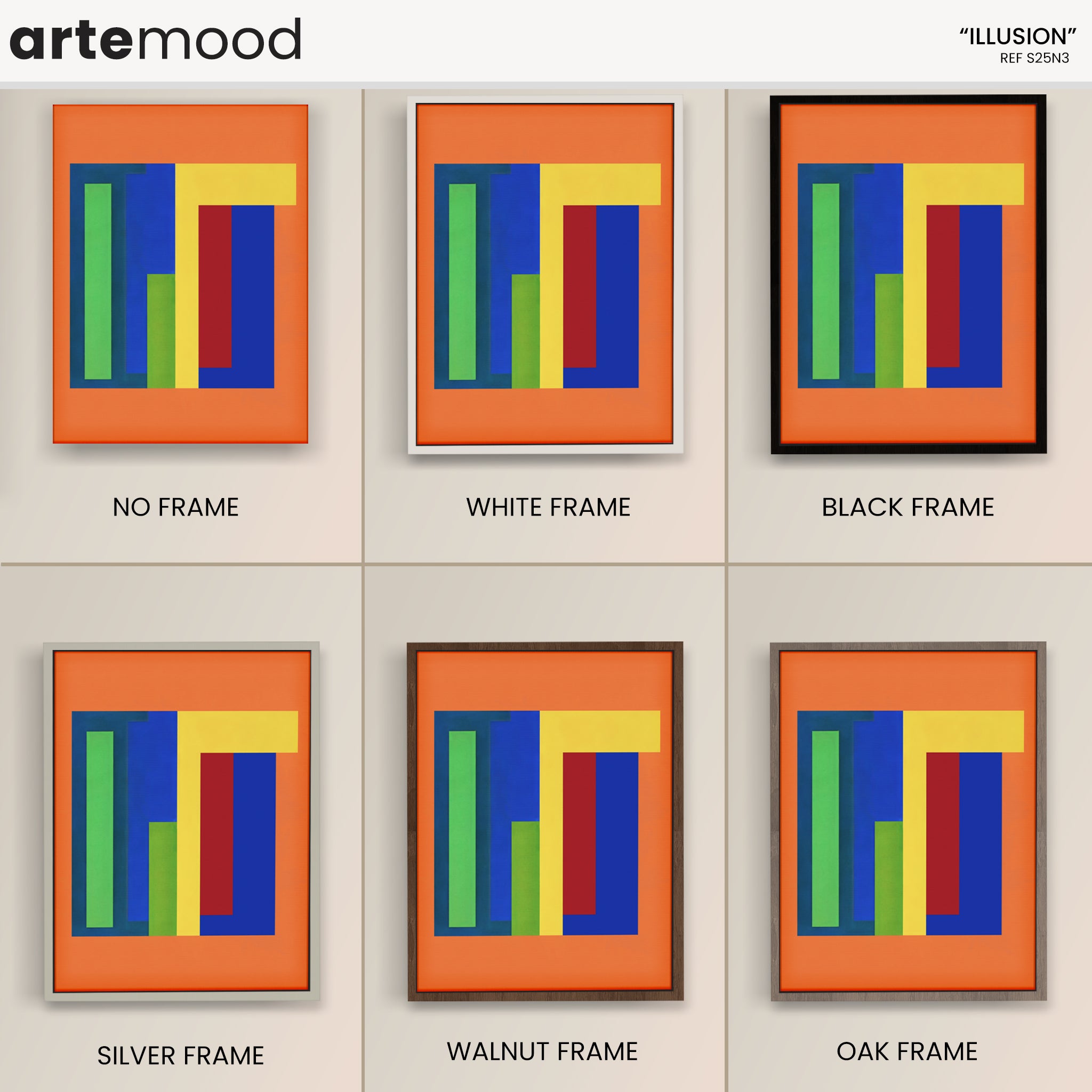 Abstract Artwork Print - Modern Art Canvas - Vibrant Color, Geometric Minimal Art