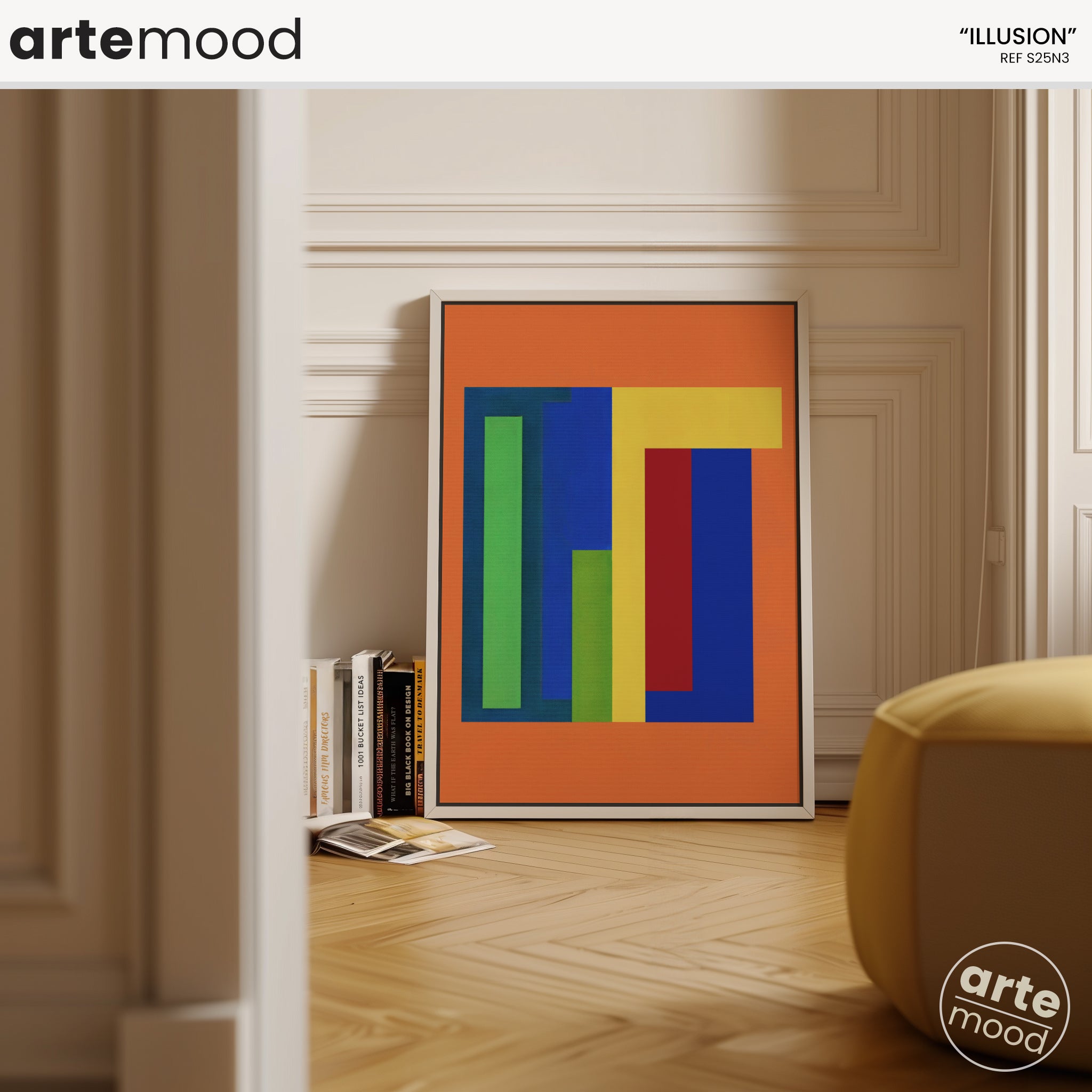 Abstract Artwork Print - Modern Art Canvas - Vibrant Color, Geometric Minimal Art