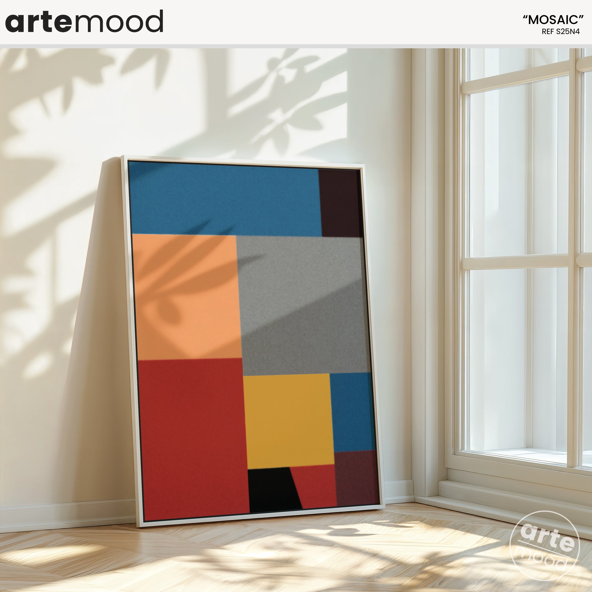 Color Field Artwork Print On Canvas - Minimalist, Zen, Orange, Blue, Red, Yellow, Black, Color Block