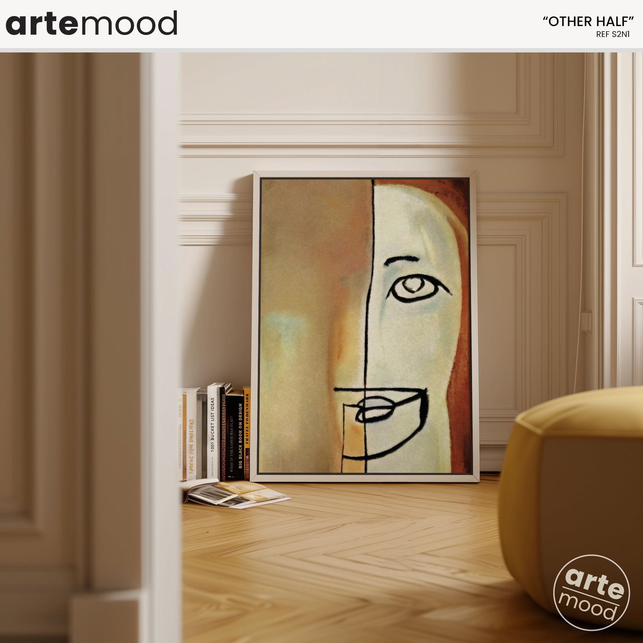 Portrait Artwork Print - Face Illustration Art Print - Expressive, Surreal Portrait Half Face Portrait Wall Art