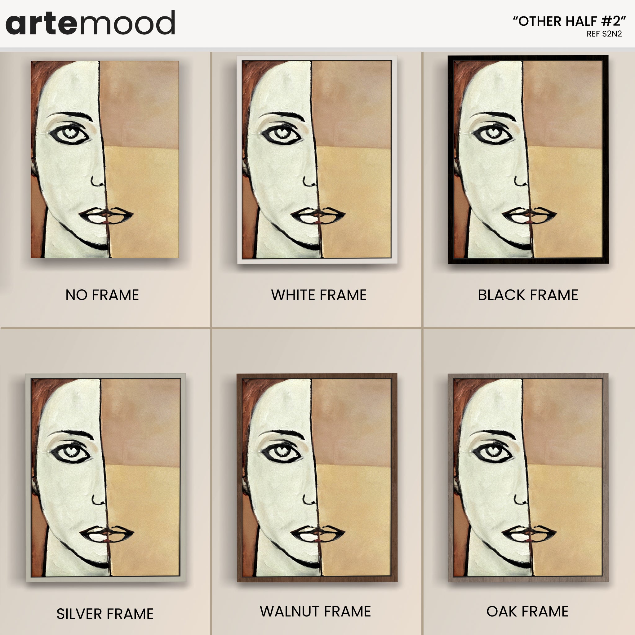 Woman Artwork Print - Portrait Art Print - Face, Portrait, Elegant, Contemporary Artwork, Beige Tones