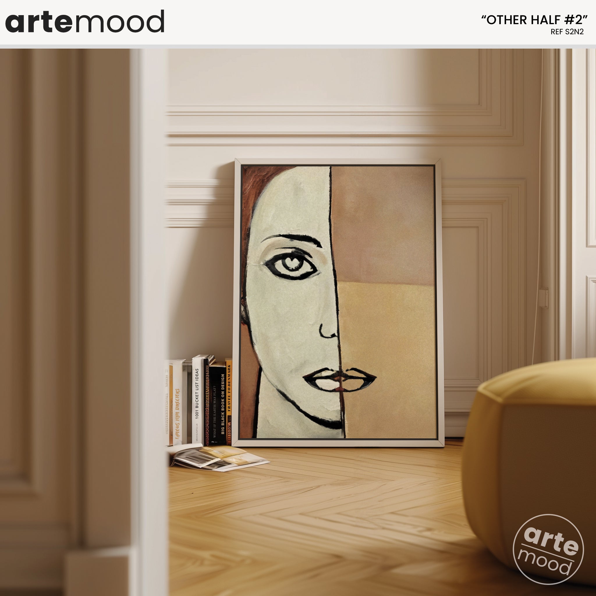 Woman Artwork Print - Portrait Art Print - Face, Portrait, Elegant, Contemporary Artwork, Beige Tones