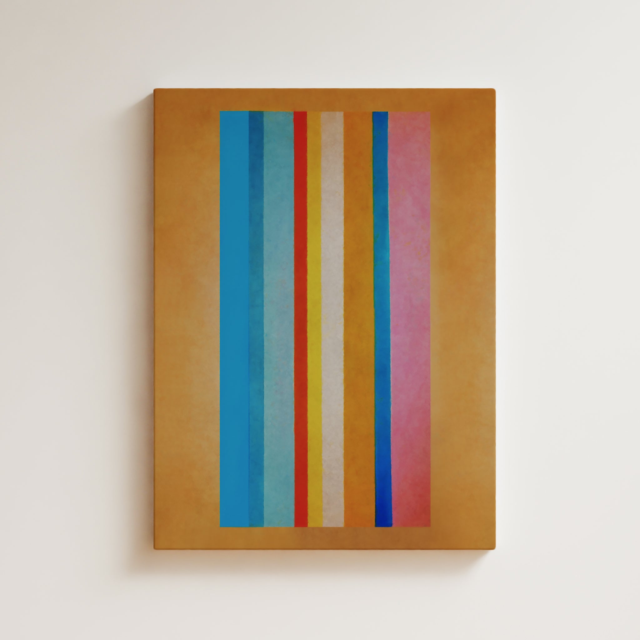 Abstract Artwork Print On Canvas - Minimalist Art - Vertical Line Colors Composition - Vibrant Colors