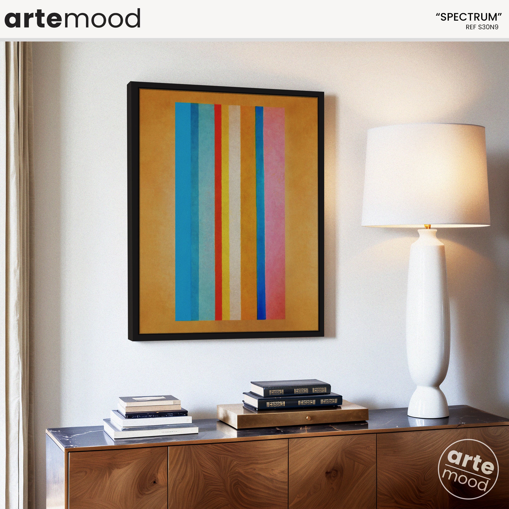 Abstract Artwork Print On Canvas - Minimalist Art - Vertical Line Colors Composition - Vibrant Colors