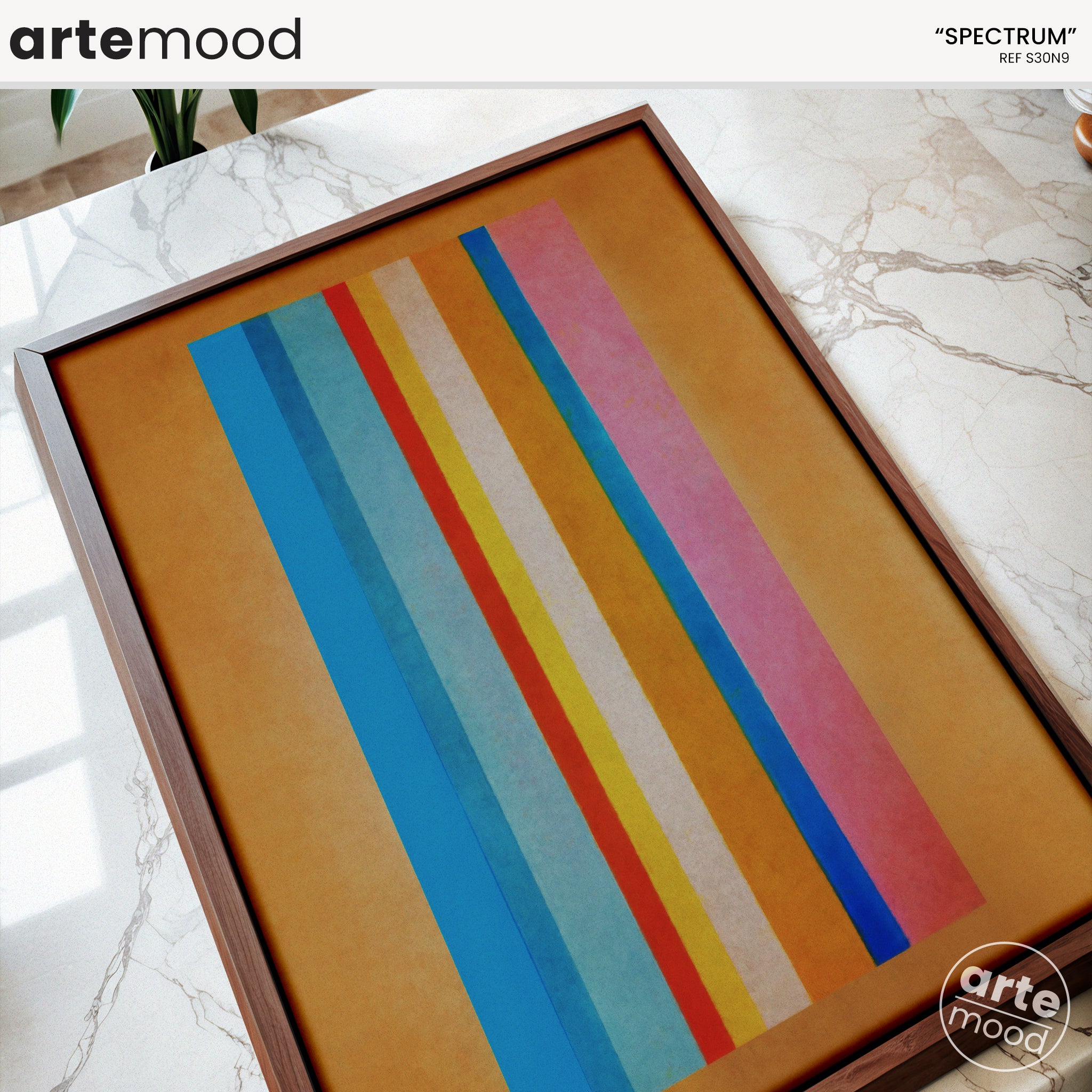 Abstract Artwork Print On Canvas - Minimalist Art - Vertical Line Colors Composition - Vibrant Colors