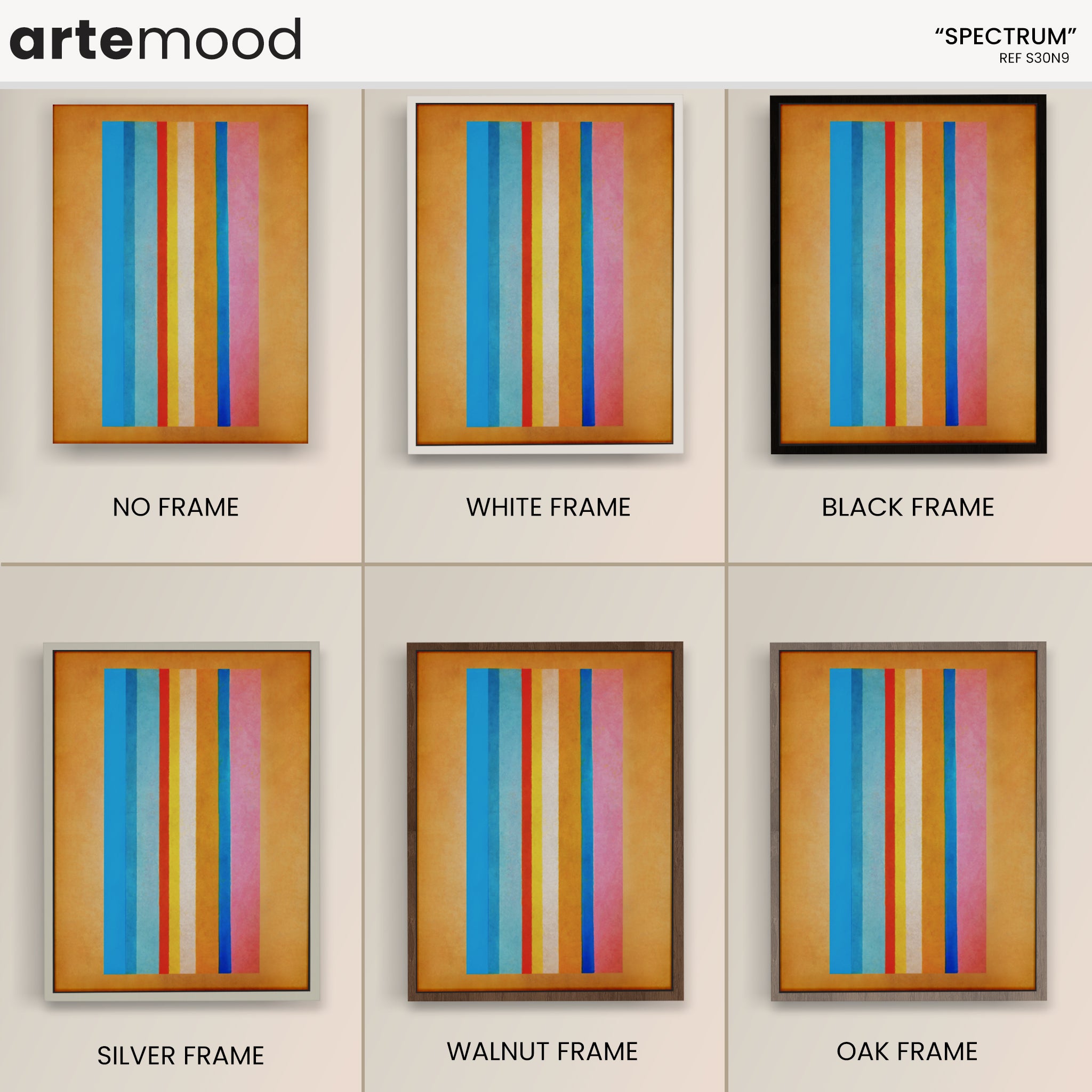 Abstract Artwork Print On Canvas - Minimalist Art - Vertical Line Colors Composition - Vibrant Colors