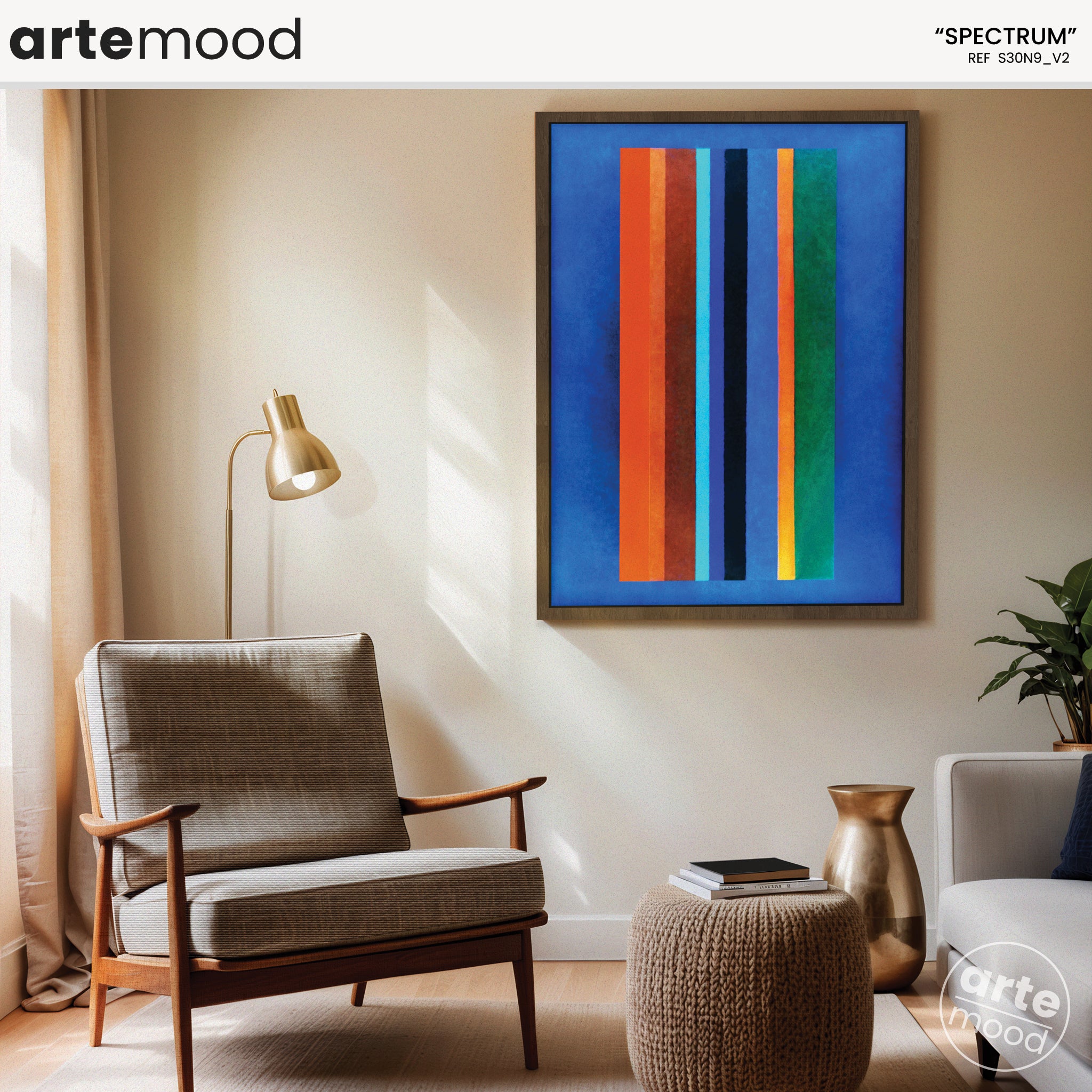 Abstract Artwork Print - Modern Art Canvas - Vibrant Color Art, Expressive, Color Lines, Rectangles, Happy