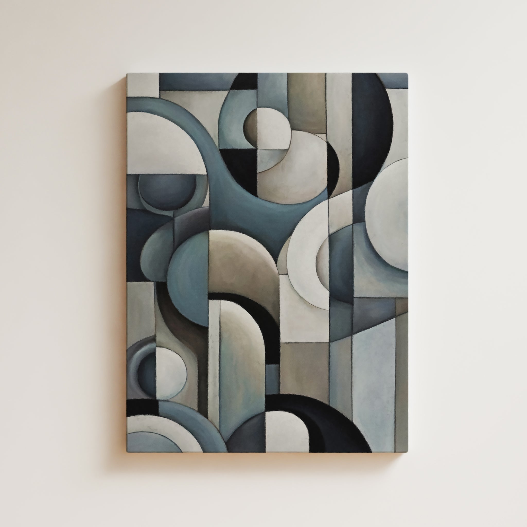 Abstract Artwork Print On Canvas - Minimalist Geometric Modern Art - Contemporary Composition Chic Forms