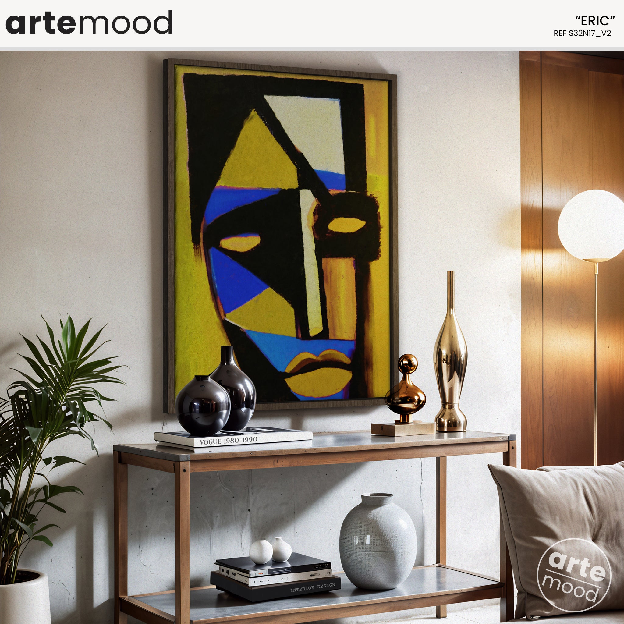 Man Artwork Print - Portrait Expressive Art Print - Cubist Man, Portrait Art, Face, Wall Art Print