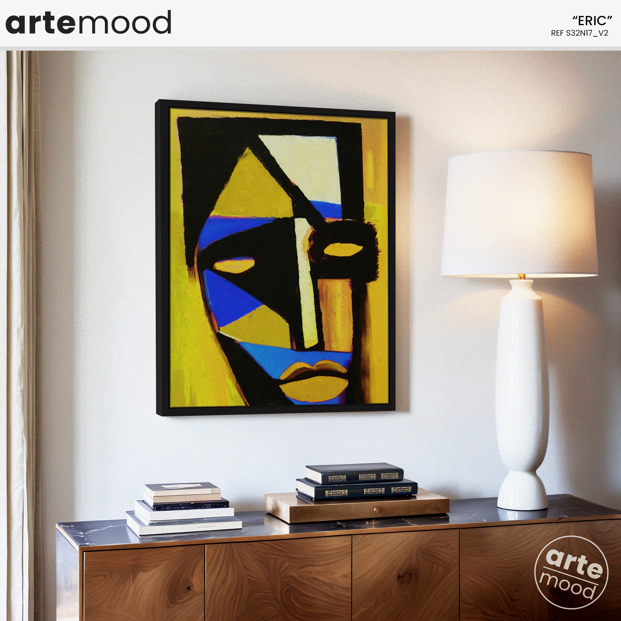 Man Artwork Print - Portrait Expressive Art Print - Cubist Man, Portrait Art, Face, Wall Art Print