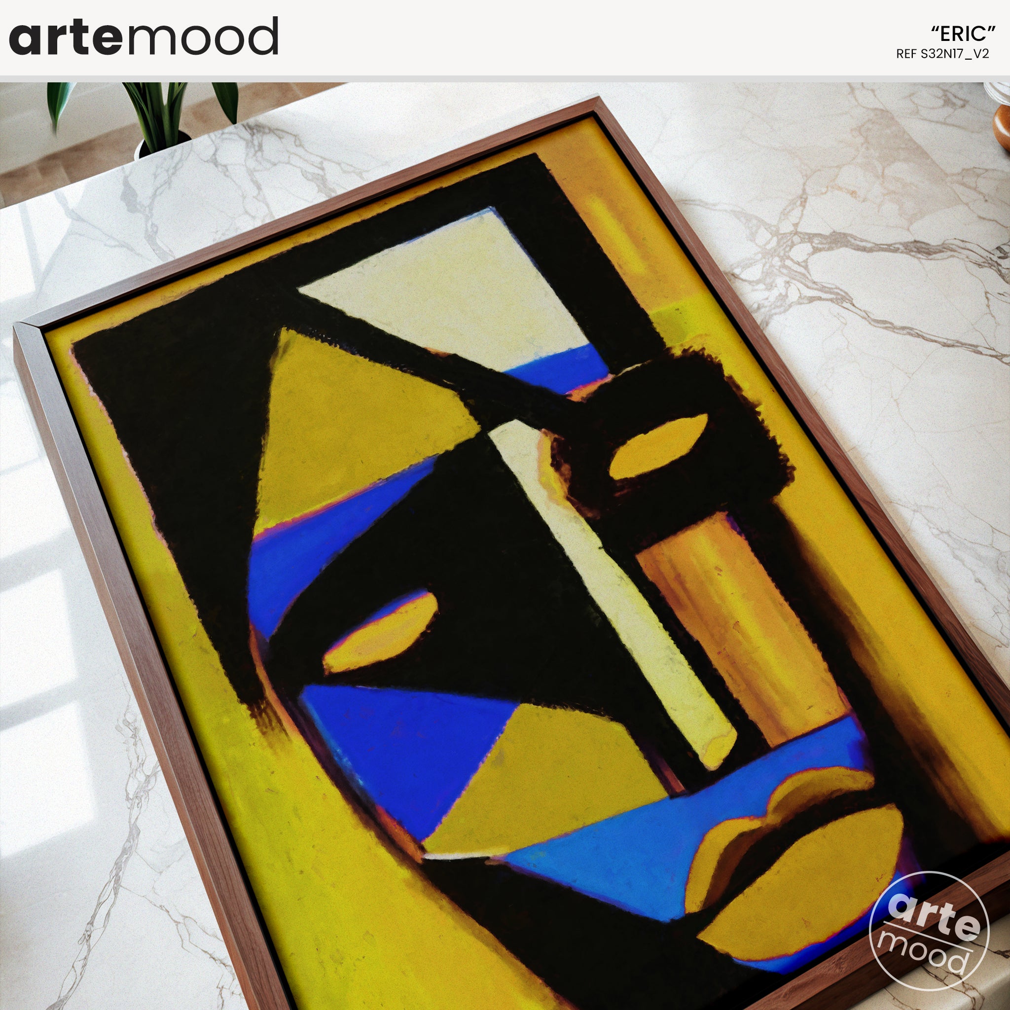 Man Artwork Print - Portrait Expressive Art Print - Cubist Man, Portrait Art, Face, Wall Art Print