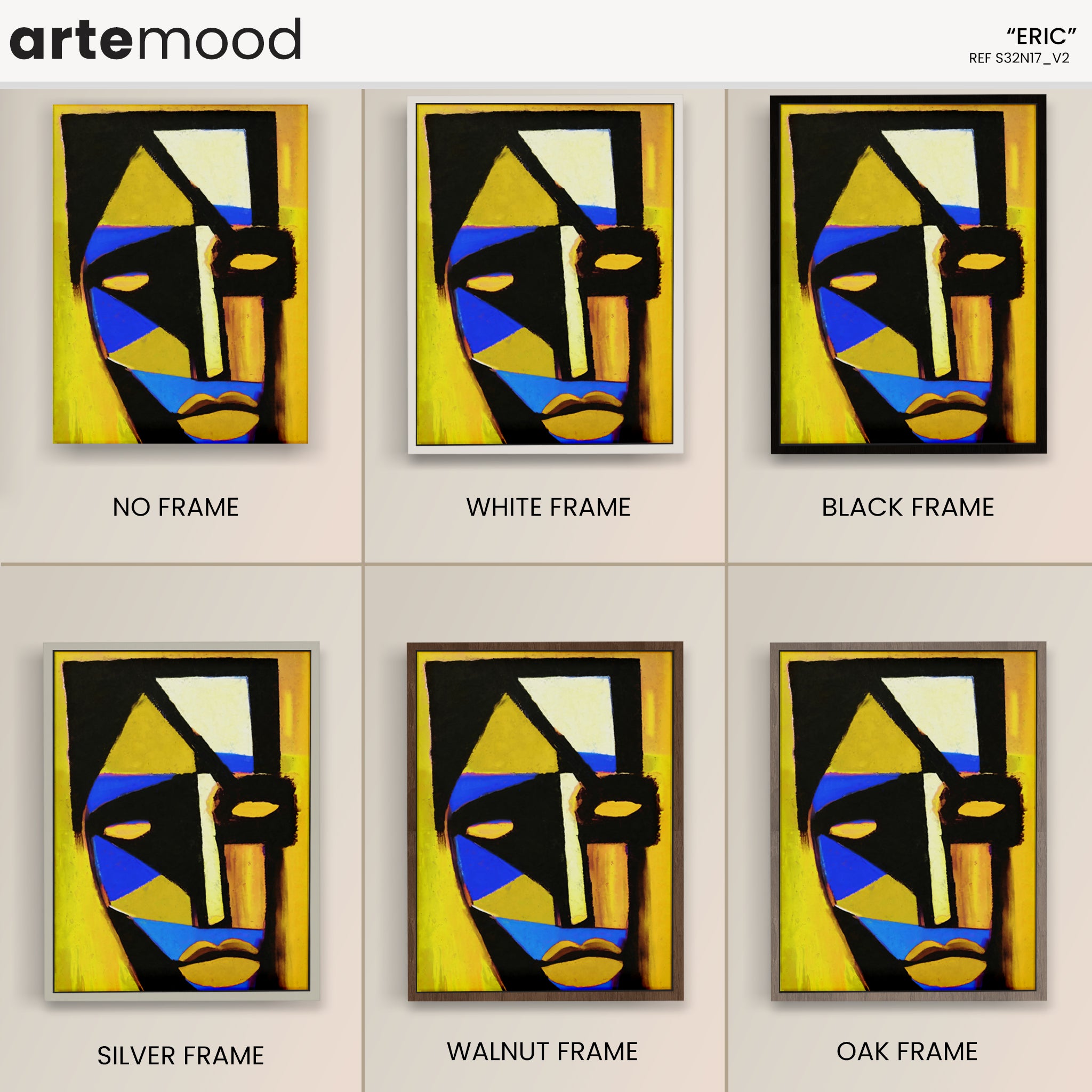 Man Artwork Print - Portrait Expressive Art Print - Cubist Man, Portrait Art, Face, Wall Art Print