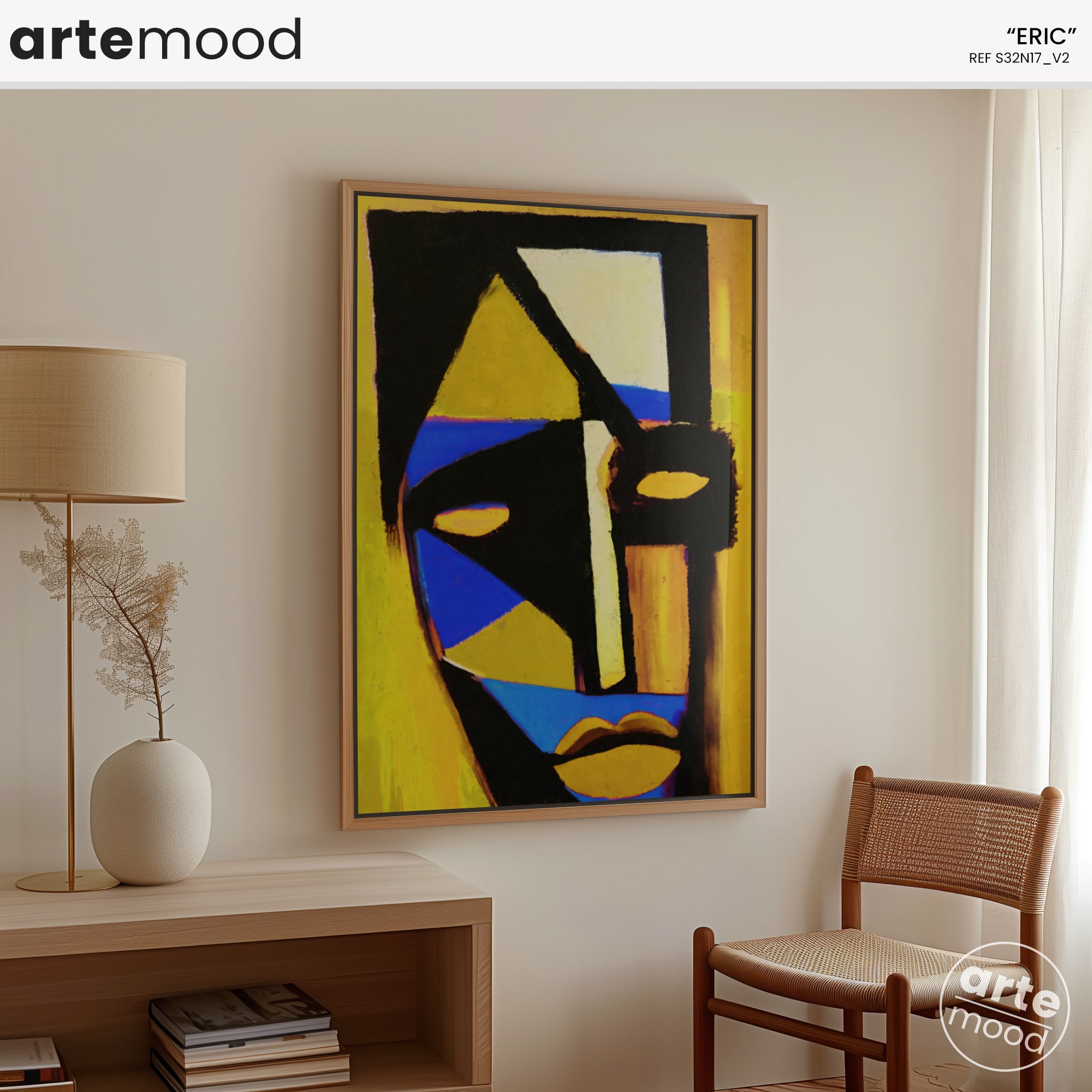 Man Artwork Print - Portrait Expressive Art Print - Cubist Man, Portrait Art, Face, Wall Art Print