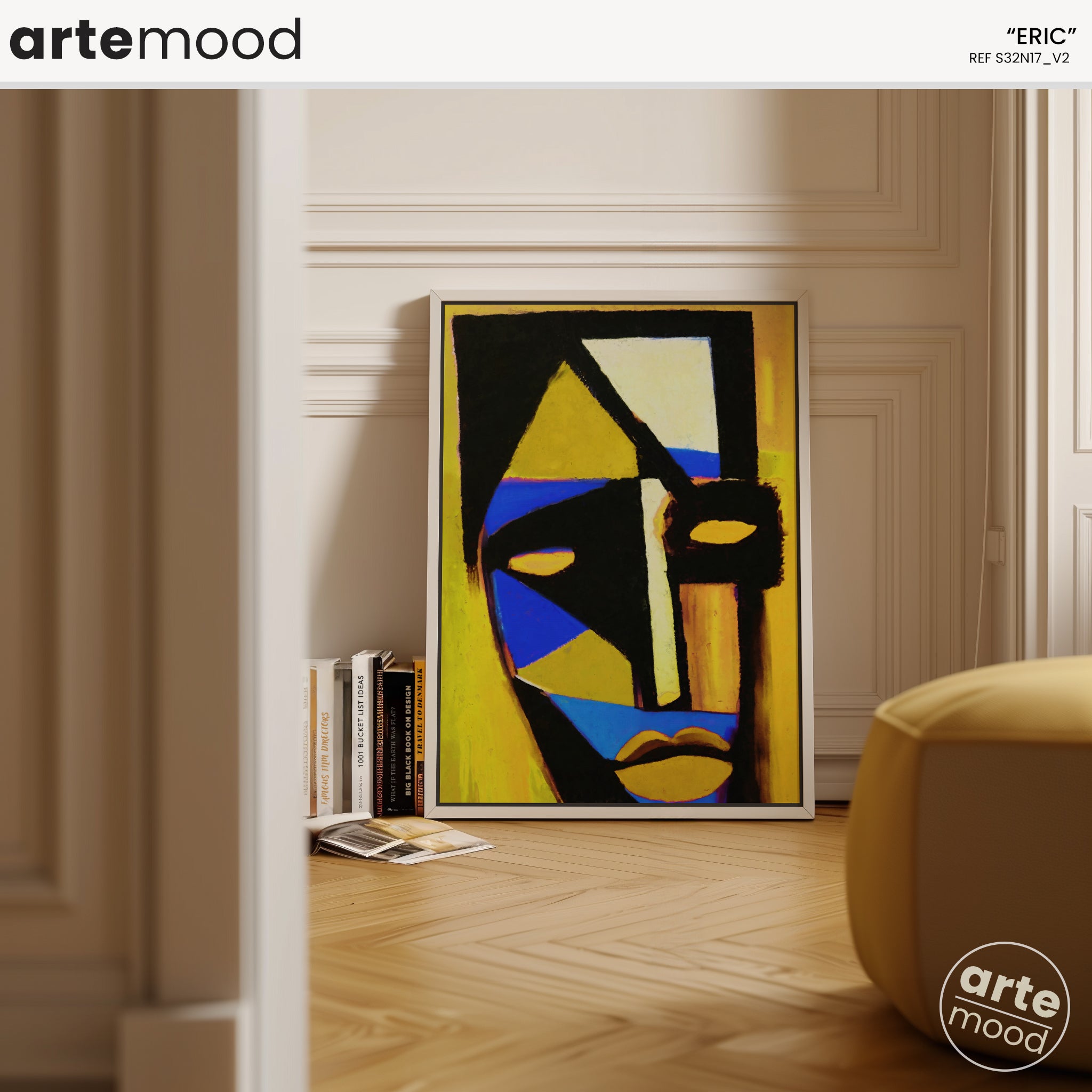 Man Artwork Print - Portrait Expressive Art Print - Cubist Man, Portrait Art, Face, Wall Art Print