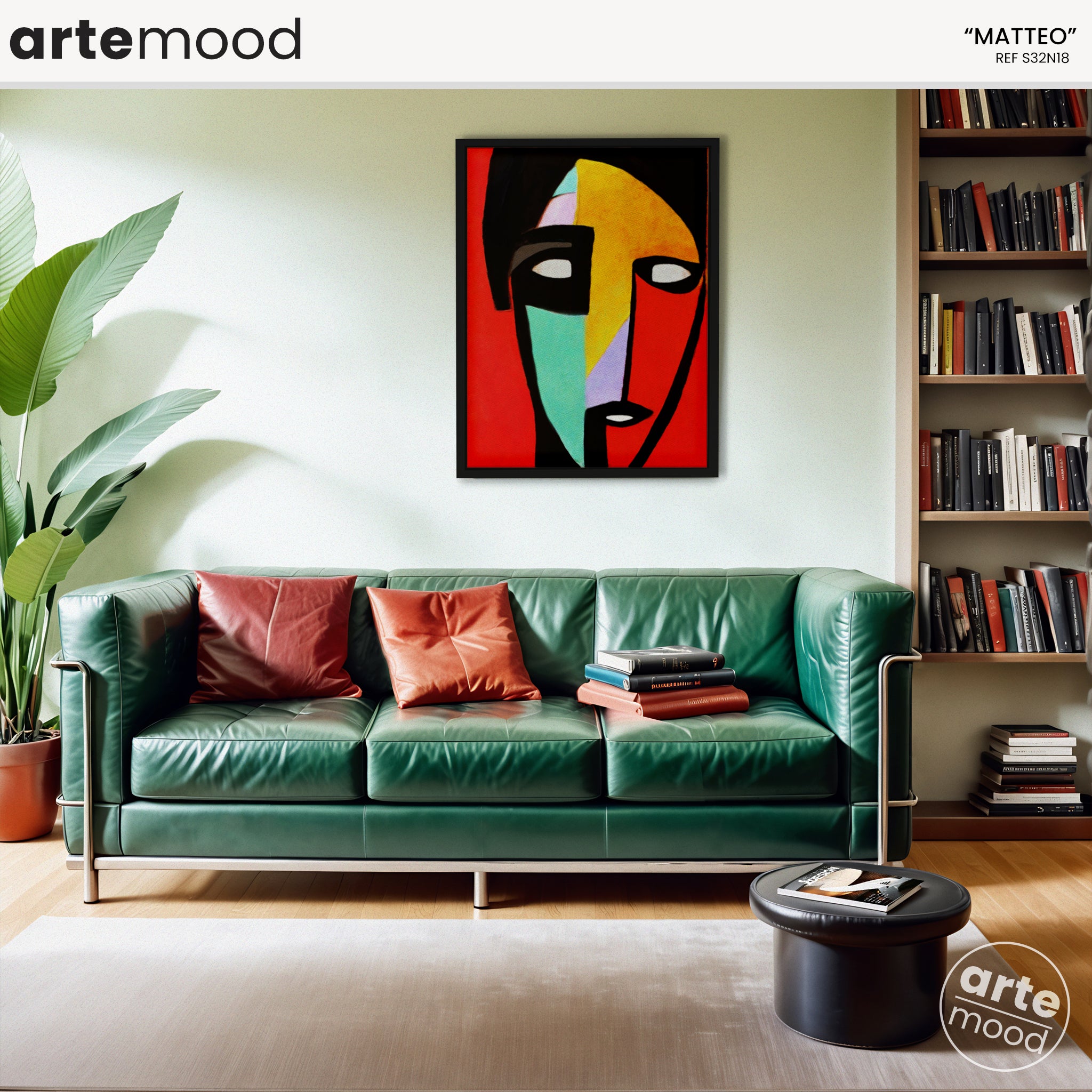 Man Artwork Print - Expressive Portrait Inspired Art Print - Face Red Color Yellow Turquoise Loft Art Contemporary