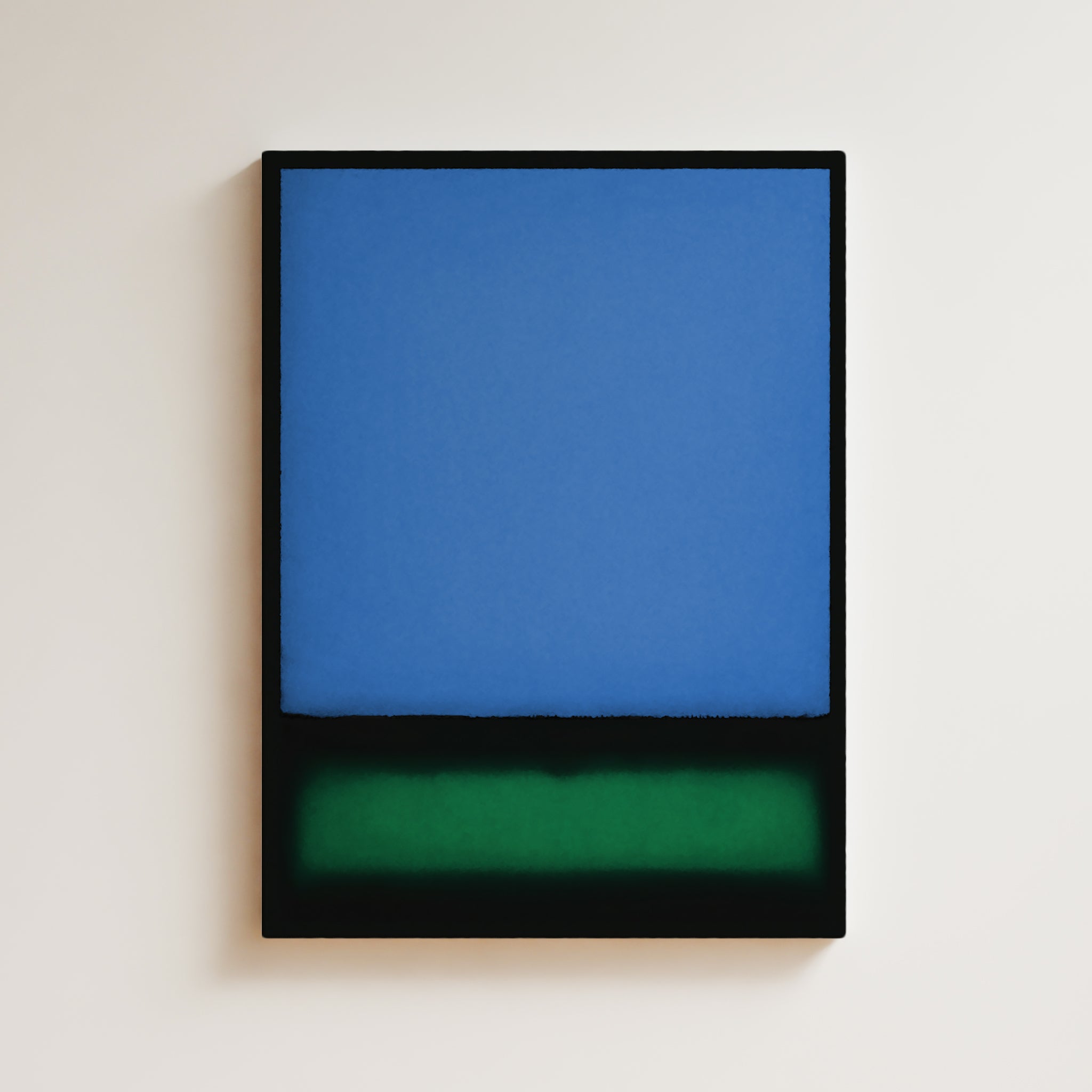 Color Field Artwork Print On Canvas - Minimalist, Zen, Blue, Green, Black, Minimal Wall Art Rothko Style