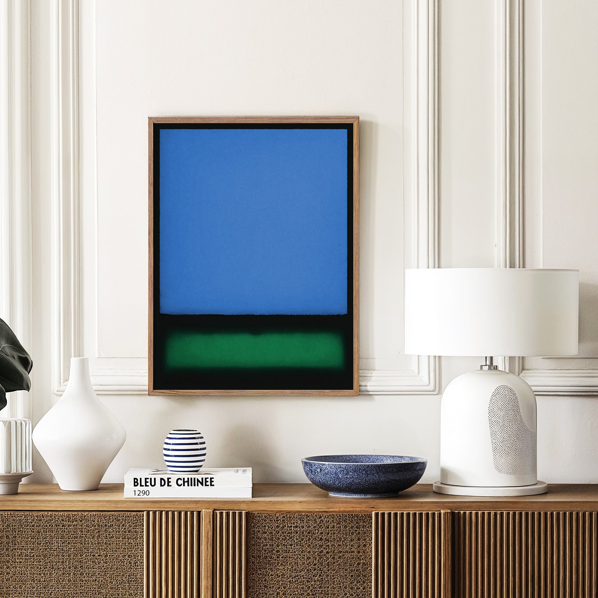 Color Field Artwork Print On Canvas - Minimalist, Zen, Blue, Green, Black, Minimal Wall Art Rothko Style