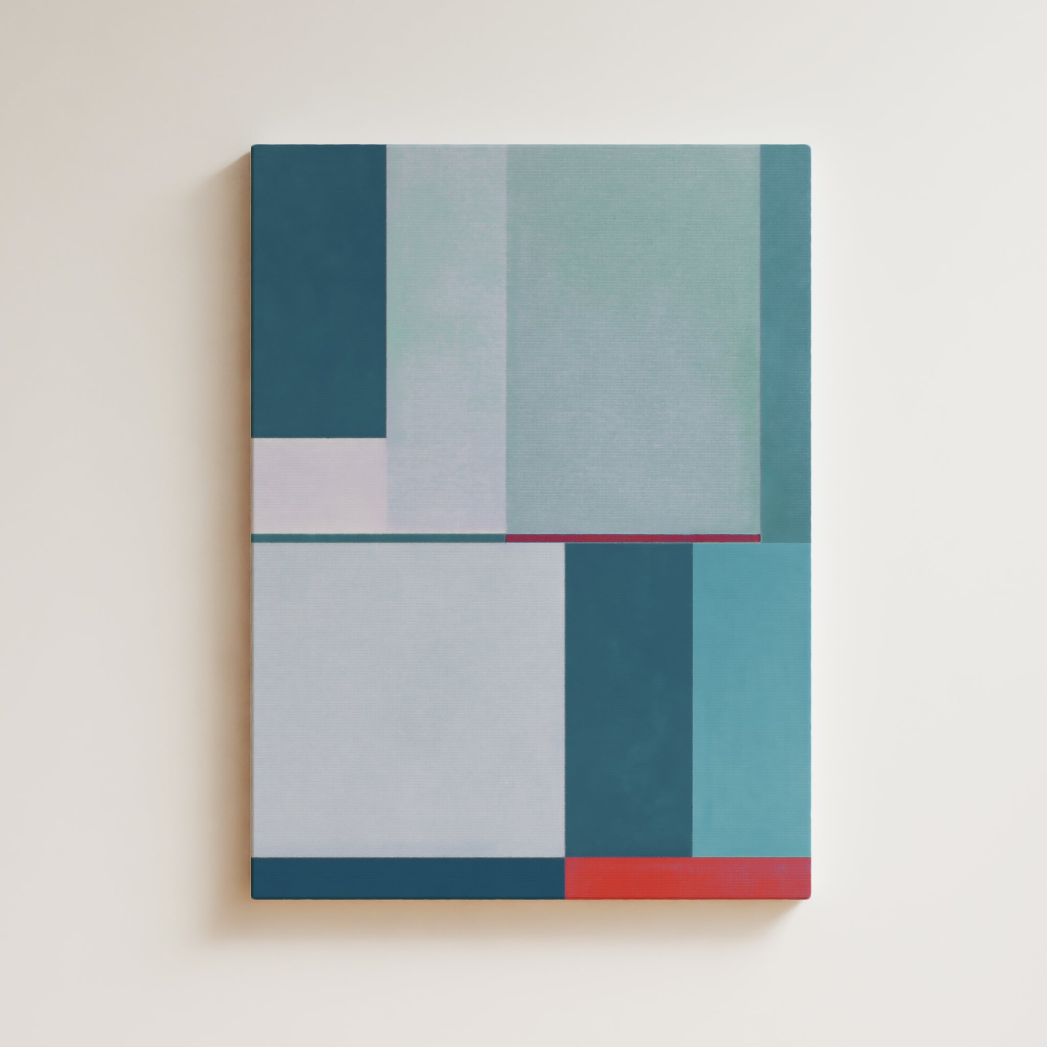 Abstract Artwork Print - Modern Art Canvas - Soft Tones Blue, Contemporary, Geometric Art