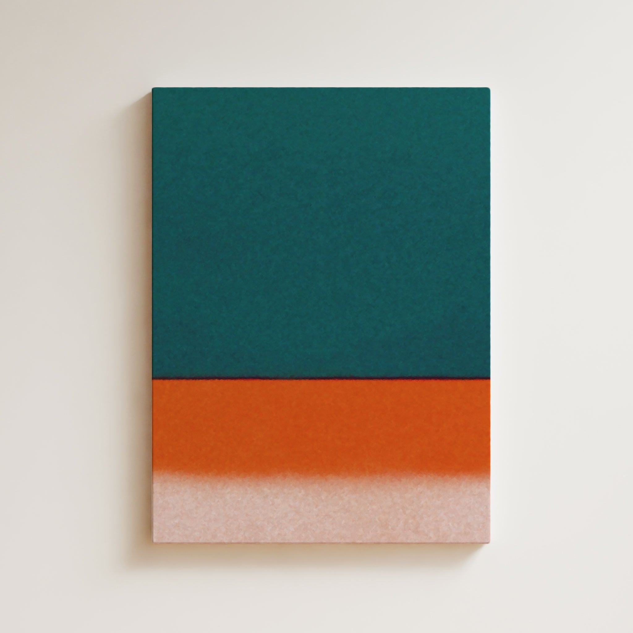 Color Field Artwork Print On Canvas - Minimalist, Zen, Green, Orange, White, Organic Vibrant Rothko Style