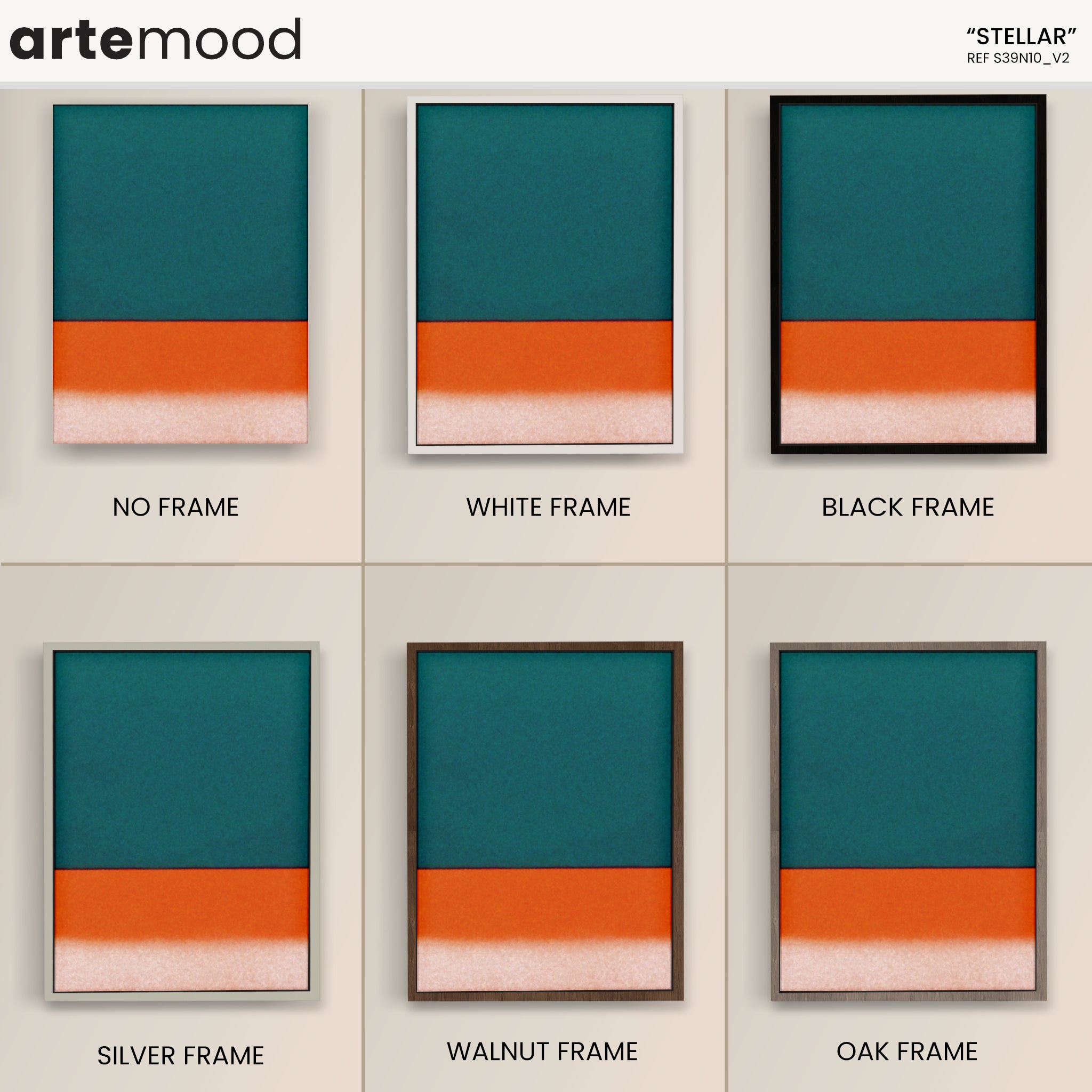 Color Field Artwork Print On Canvas - Minimalist, Zen, Green, Orange, White, Organic Vibrant Rothko Style