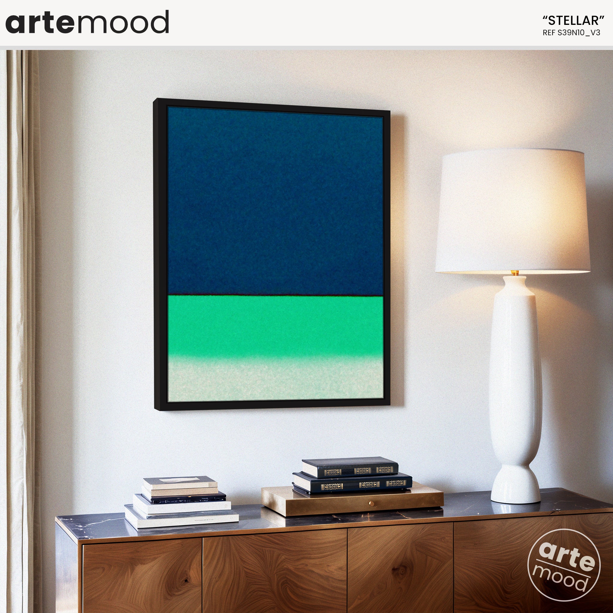 Color Field Artwork Print On Canvas - Minimalist, Zen, Blue, Green, White, Vibrant, Zen, Chic Wall Decor