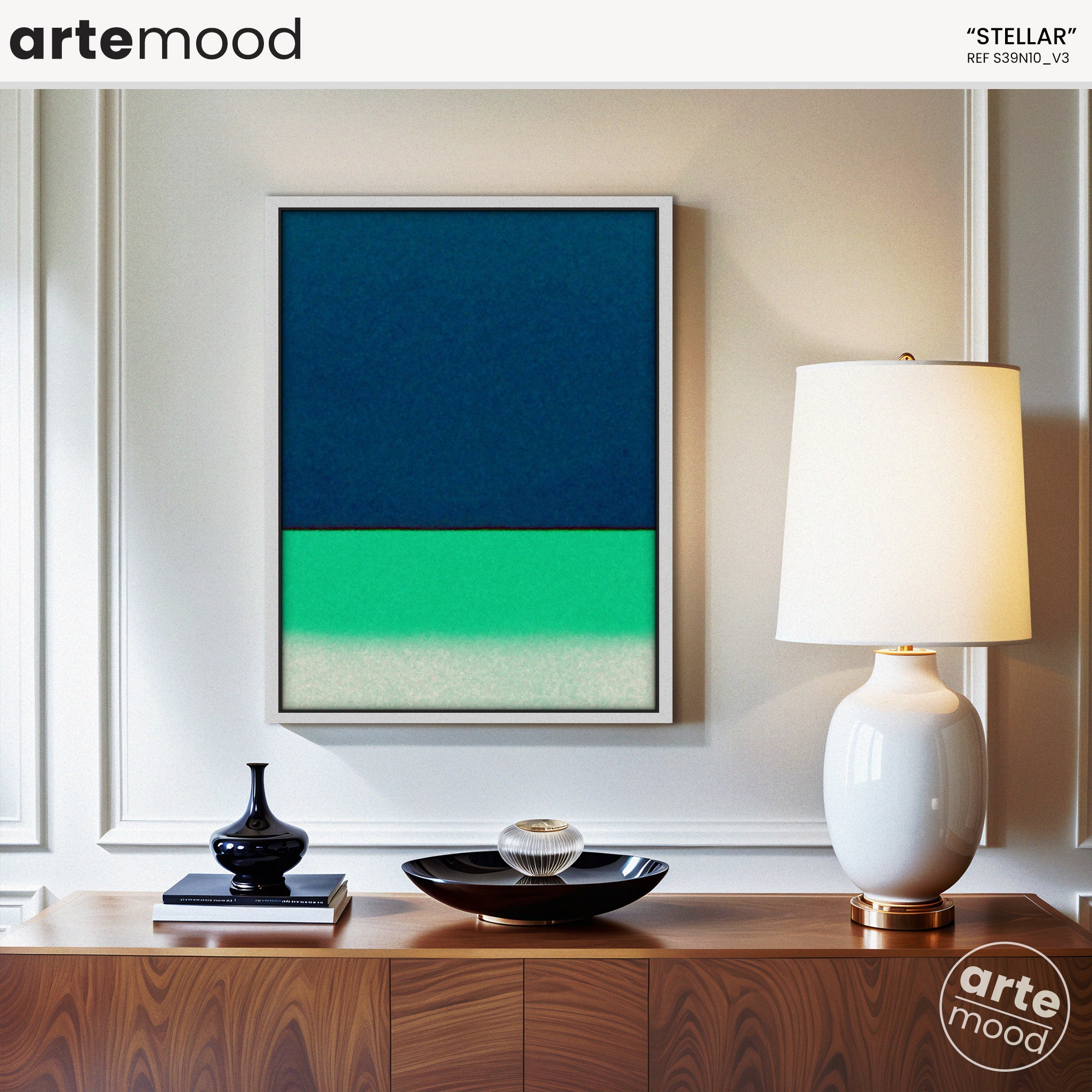 Color Field Artwork Print On Canvas - Minimalist, Zen, Blue, Green, White, Vibrant, Zen, Chic Wall Decor