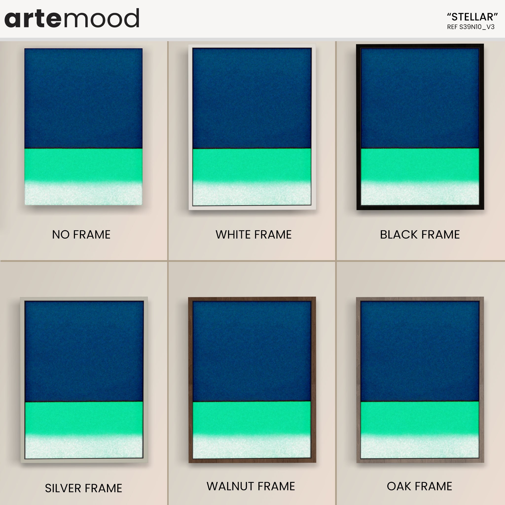 Color Field Artwork Print On Canvas - Minimalist, Zen, Blue, Green, White, Vibrant, Zen, Chic Wall Decor