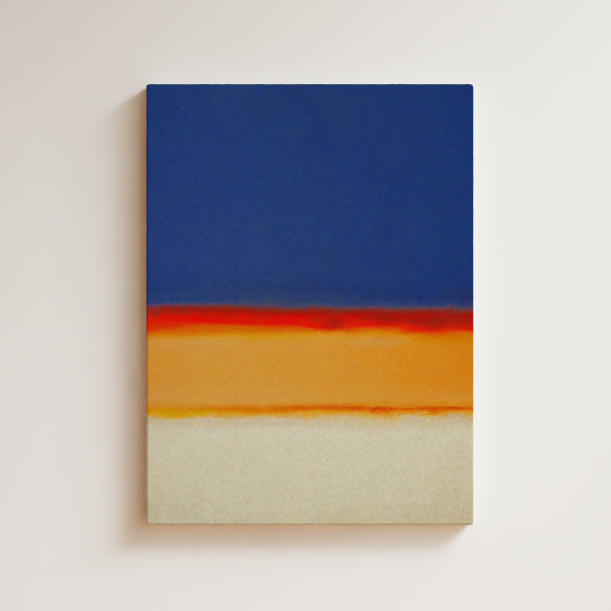 Color Field Artwork Print On Canvas - Minimalist, Zen, Blue, Orange, White, Vibrant, Chic Rothko Style Wall Art