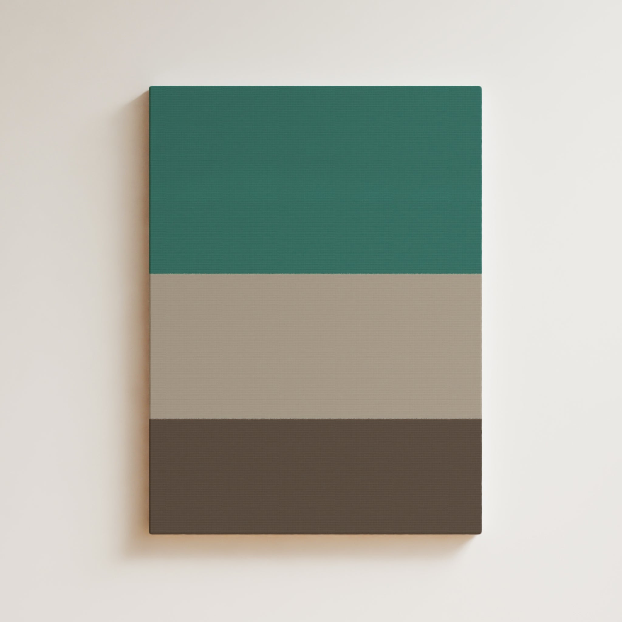 Color Field Artwork Print On Canvas - Minimalist, Zen,Green, Beige, Brown, Pastel, Calm, Nature