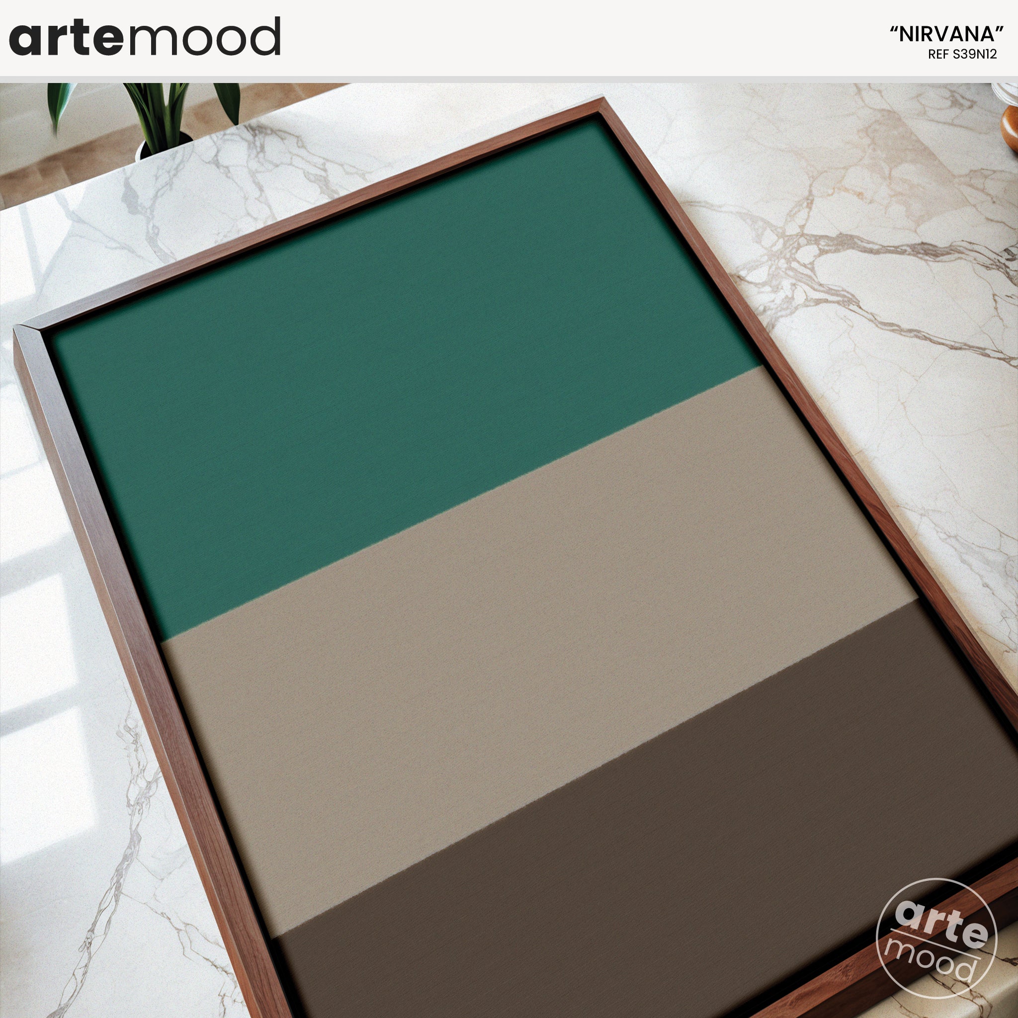 Color Field Artwork Print On Canvas - Minimalist, Zen,Green, Beige, Brown, Pastel, Calm, Nature