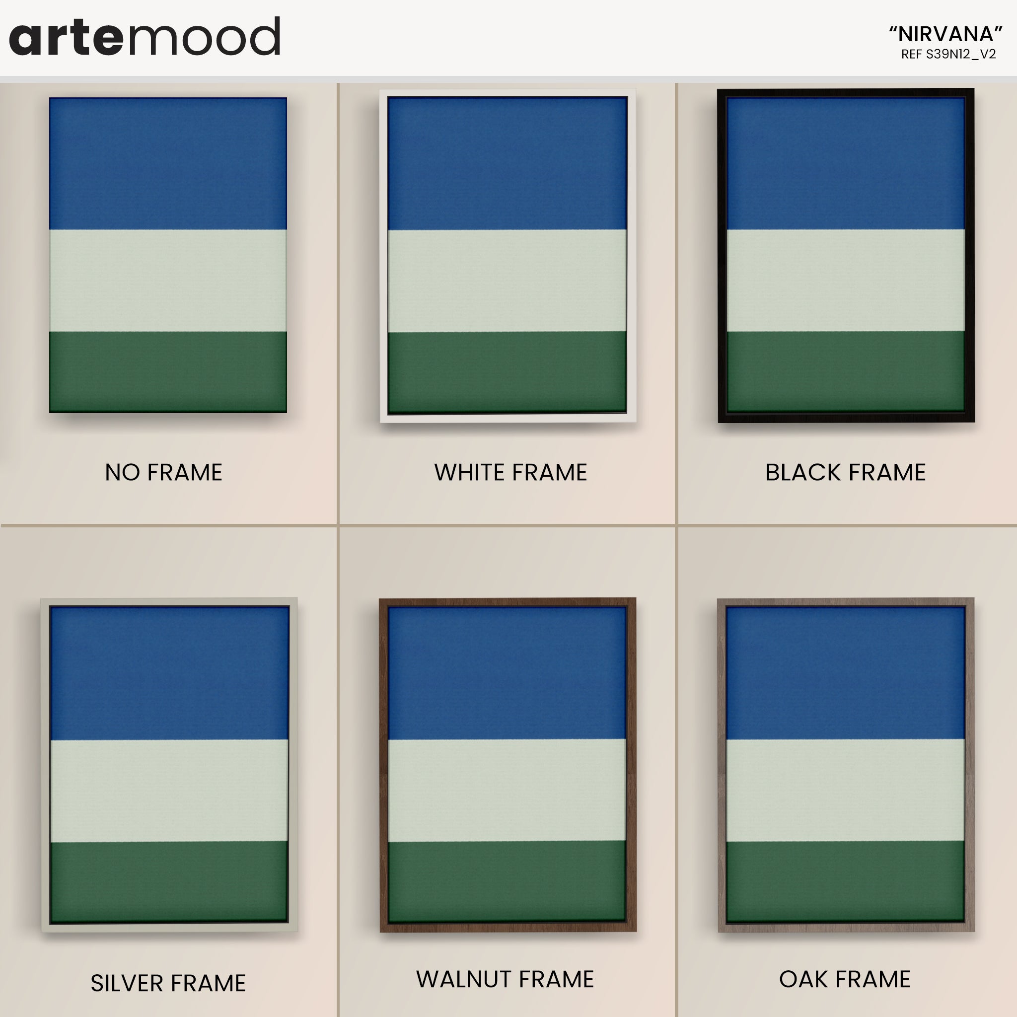 Color Field Artwork Print On Canvas - Minimalist, Zen, Blue, White, Green, Rothko Style Wall Art Decor