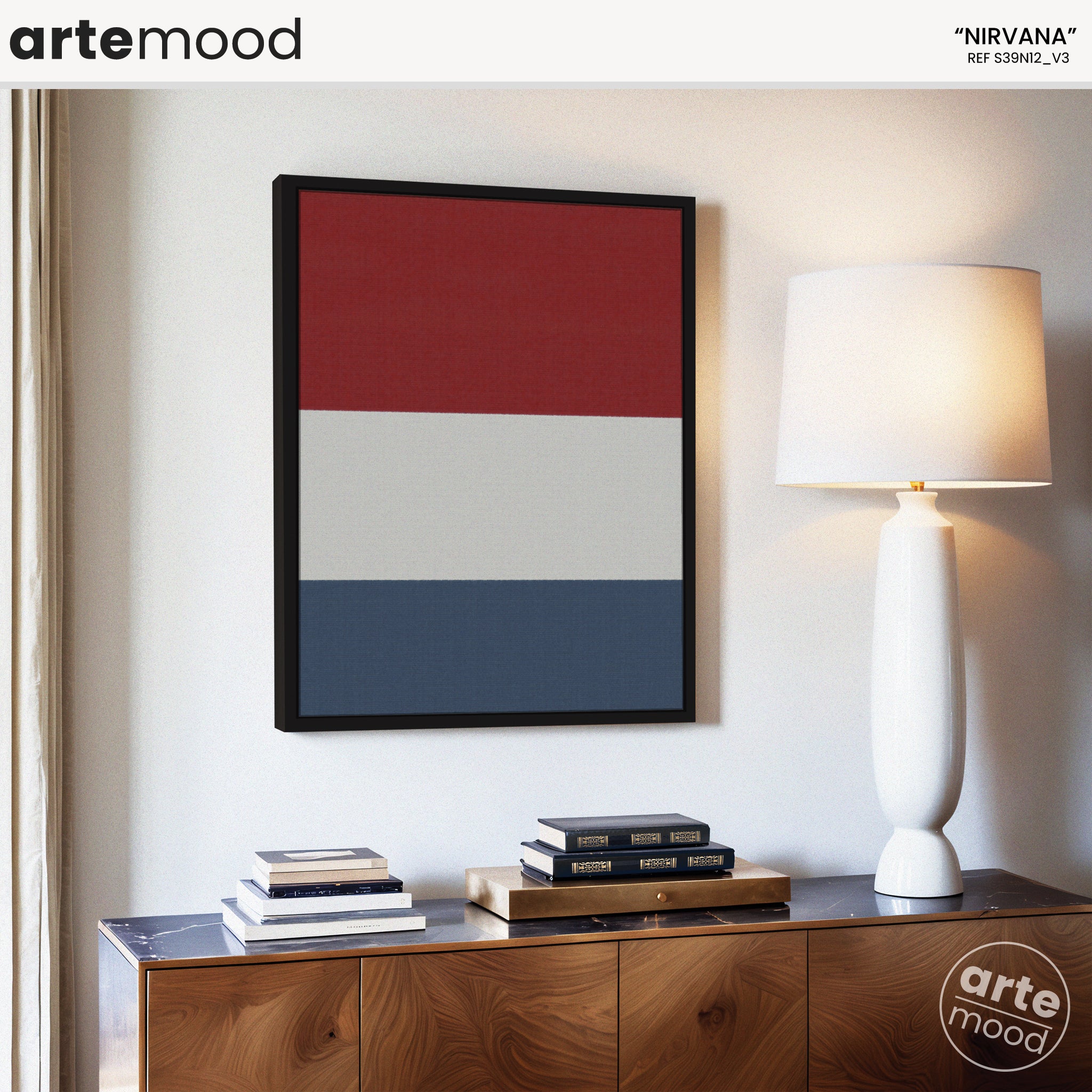 Abstract Artwork Print - Modern Art Canvas - Red, White, Blue, Canvas Wall Art Print Contemporary