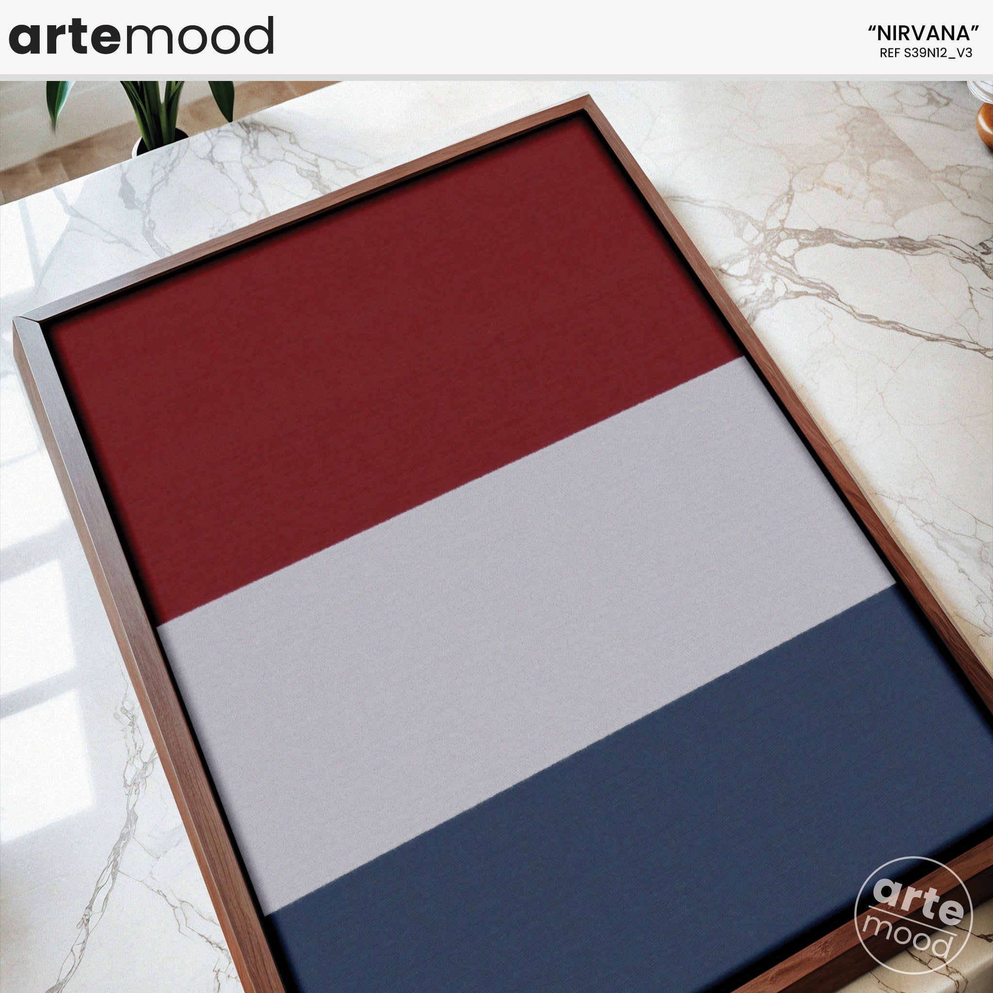 Abstract Artwork Print - Modern Art Canvas - Red, White, Blue, Canvas Wall Art Print Contemporary