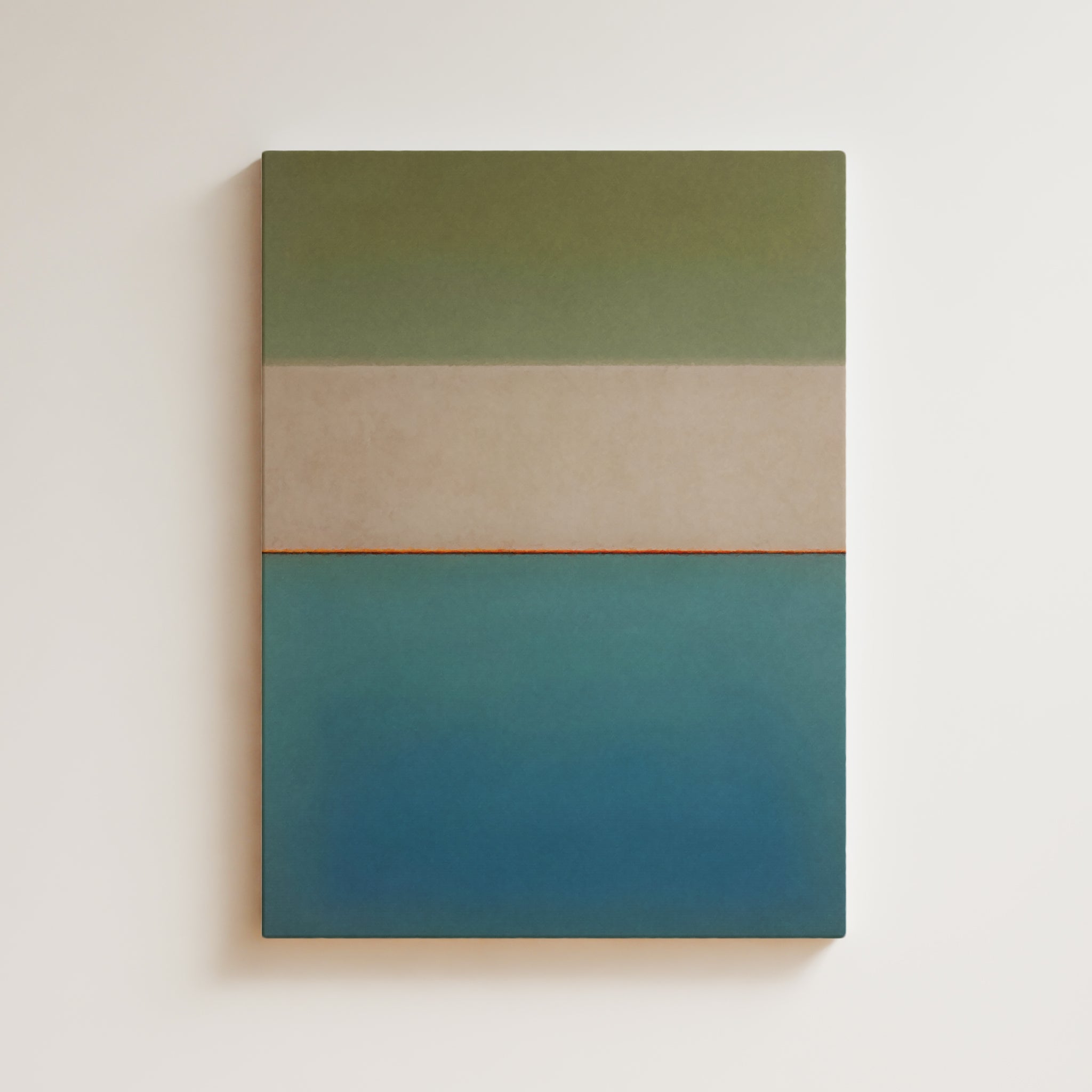 Color Field Artwork Print On Canvas - Minimalist, Green, Blue, Modern Rothko Style Art Print Framed