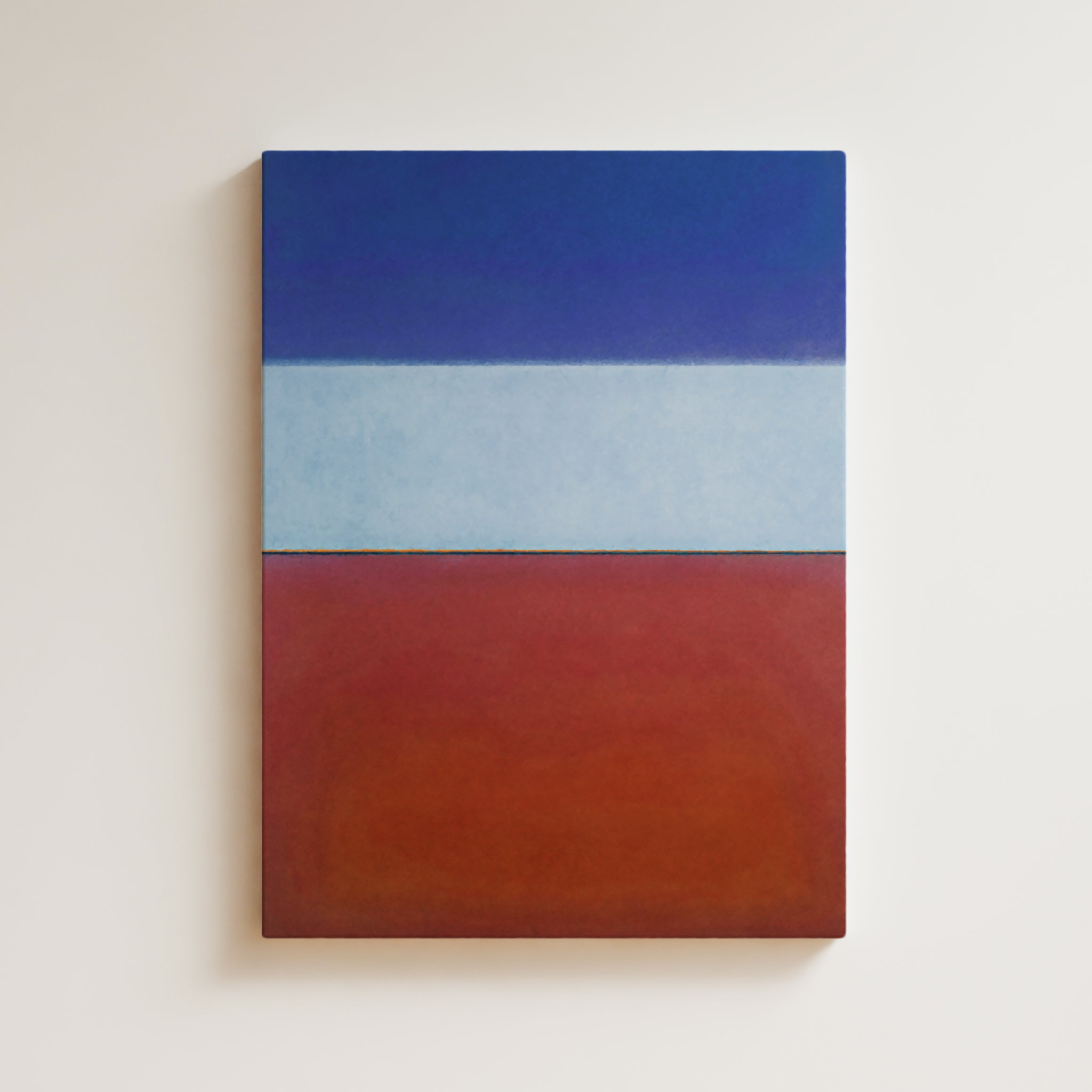 Color Field Artwork Print On Canvas - Minimalist, Zen, Blue, White, Red, Abstract Rothko Style Print