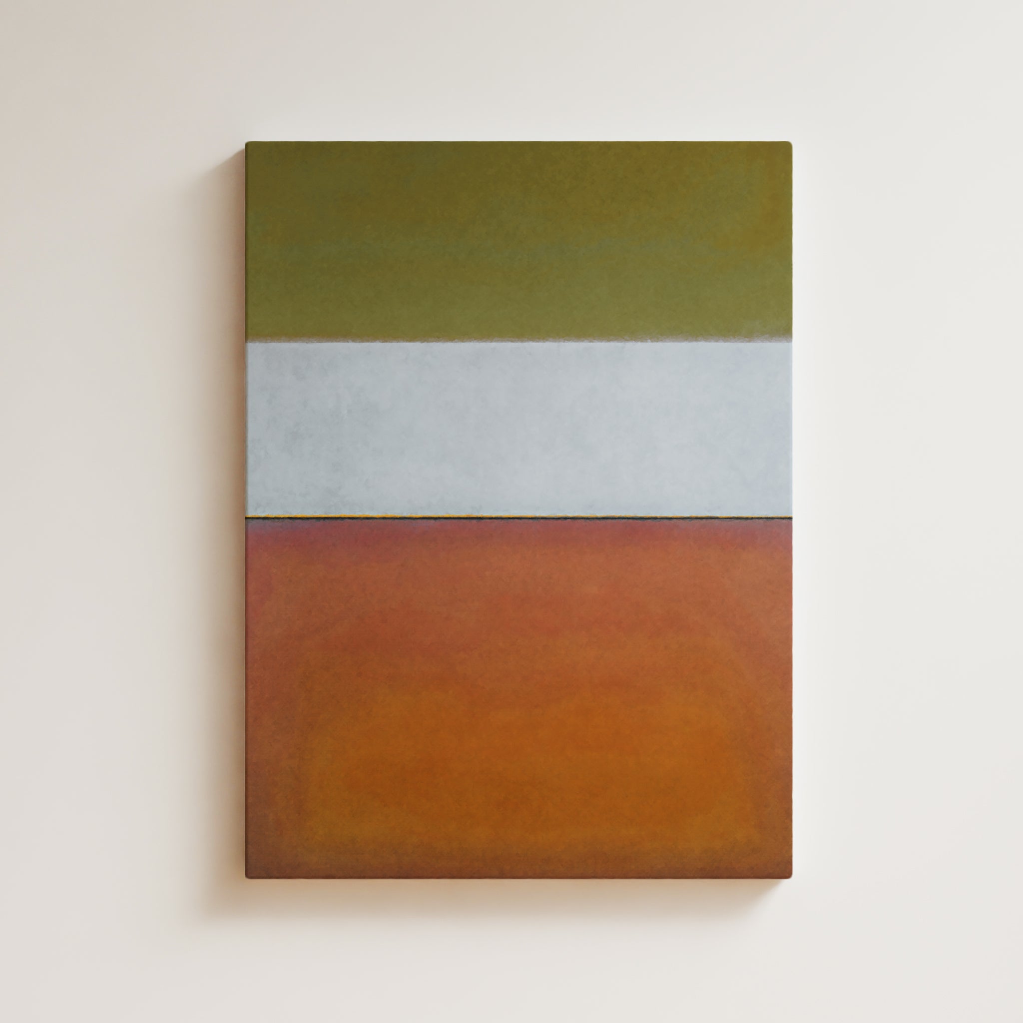 Color Field Artwork Print On Canvas - Minimalist, Zen, Orange, Green, Vibrant, Nature, Relaxing Chic Wall Decor