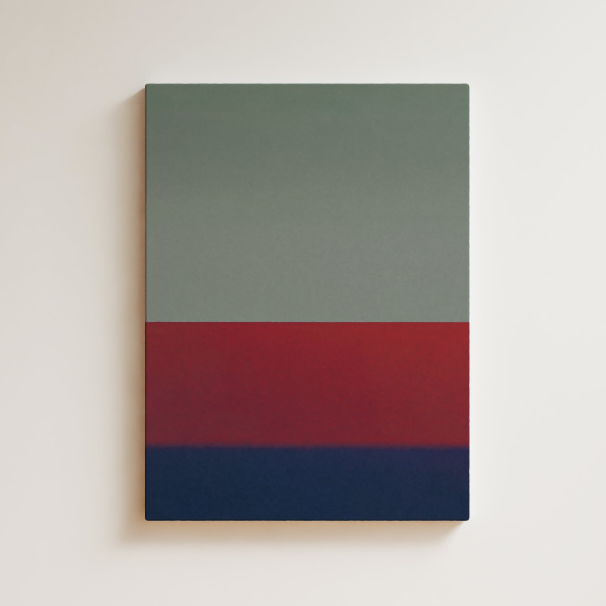 Color Field Artwork Print On Canvas - Minimalist, Zen, Red, Grey, Blue, Classical, Serene, Modern