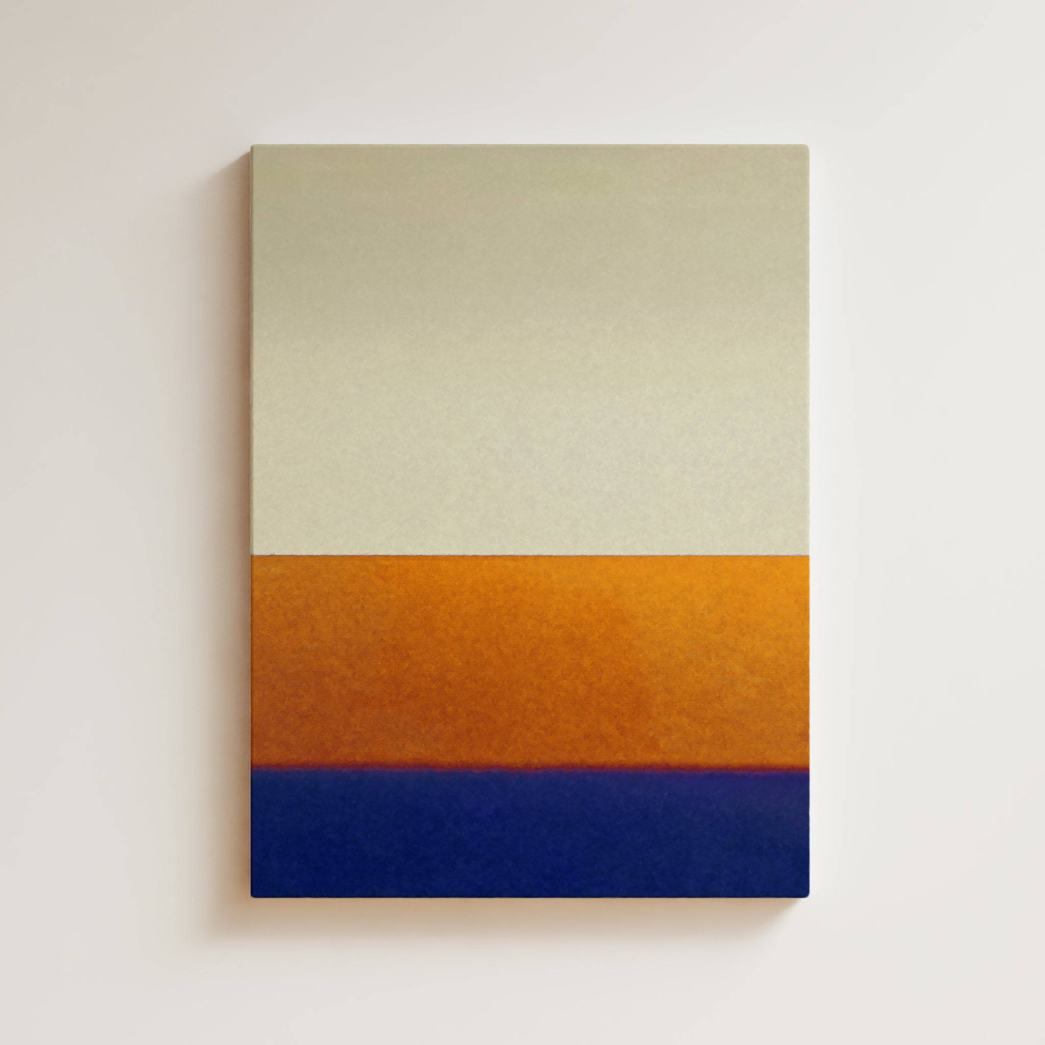 Color Field Artwork Print On Canvas - Minimalist, Zen, White, Orange, Blue, Rothko Style Wall Art