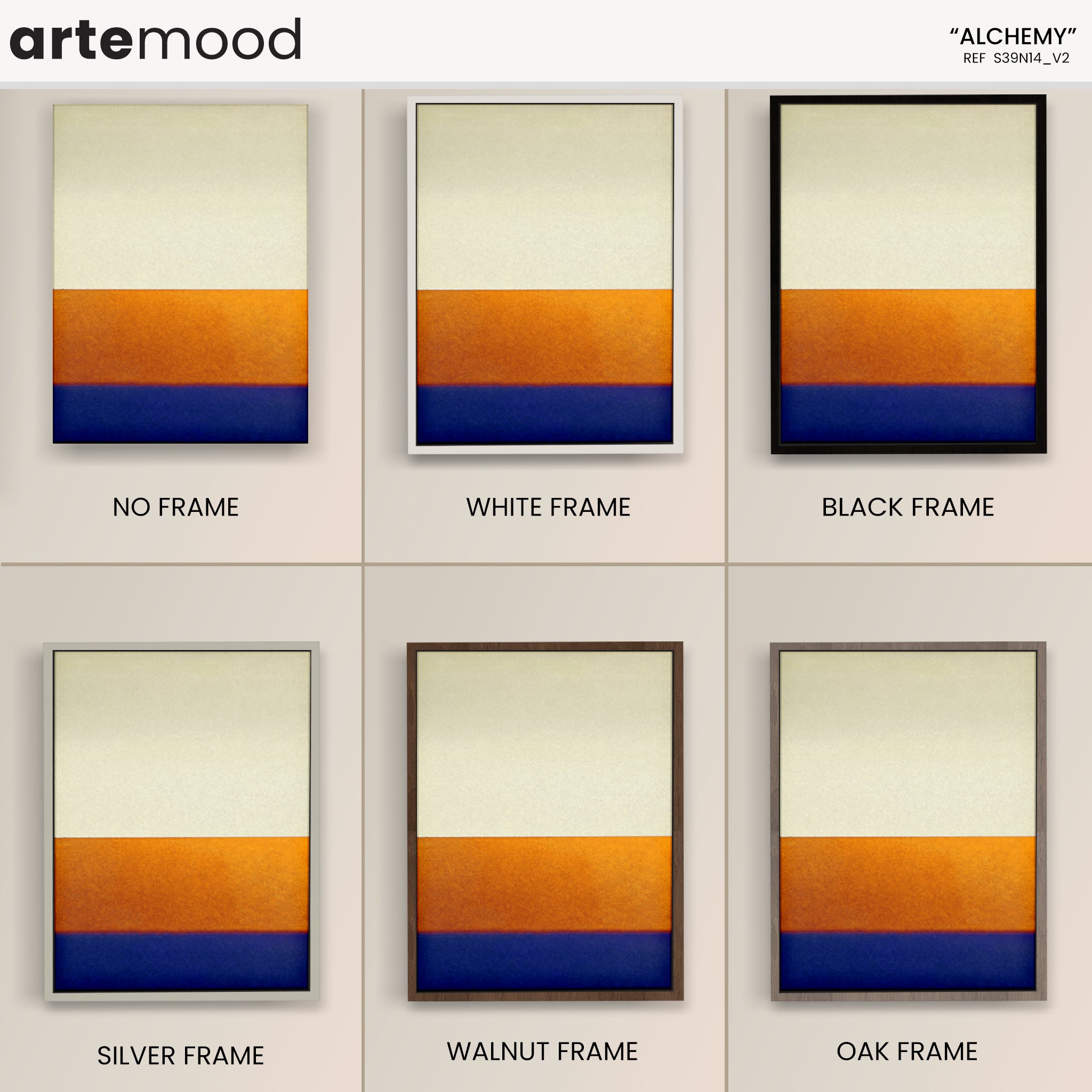 Color Field Artwork Print On Canvas - Minimalist, Zen, White, Orange, Blue, Rothko Style Wall Art