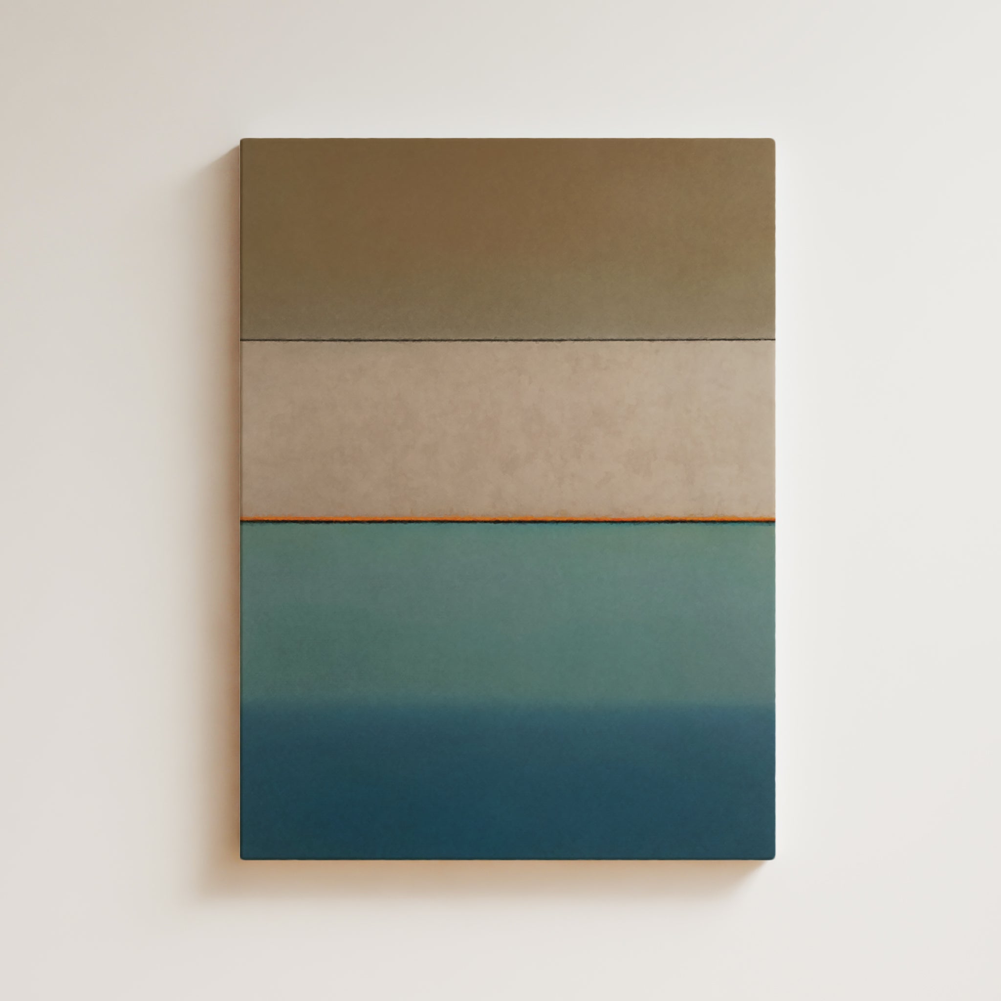 Color Field Artwork Print On Canvas - Minimalist, Zen, Soft Green, Olive, Blue, Pastel, Quiet, Calm