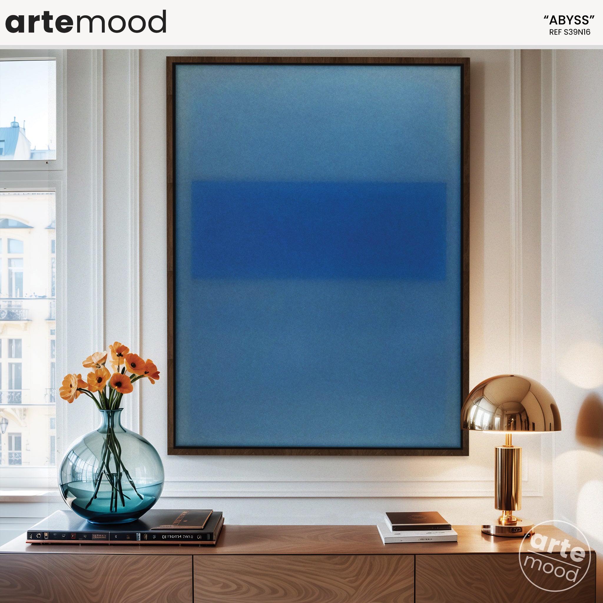 Color Field Artwork Print On Canvas - Minimalist, Zen, Blue Color Tones, Rothko Inspired Wall Art