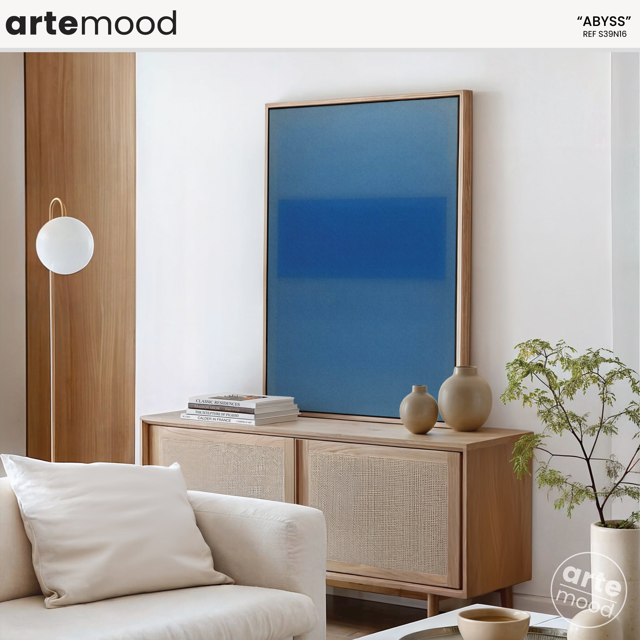 Color Field Artwork Print On Canvas - Minimalist, Zen, Blue Color Tones, Rothko Inspired Wall Art