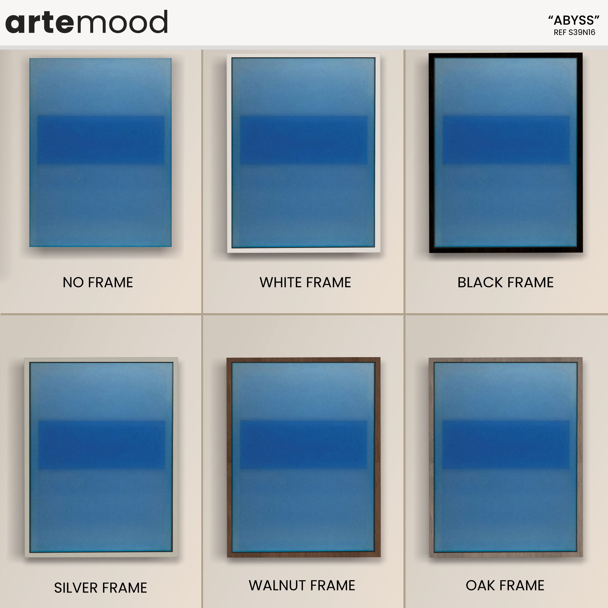 Color Field Artwork Print On Canvas - Minimalist, Zen, Blue Color Tones, Rothko Inspired Wall Art