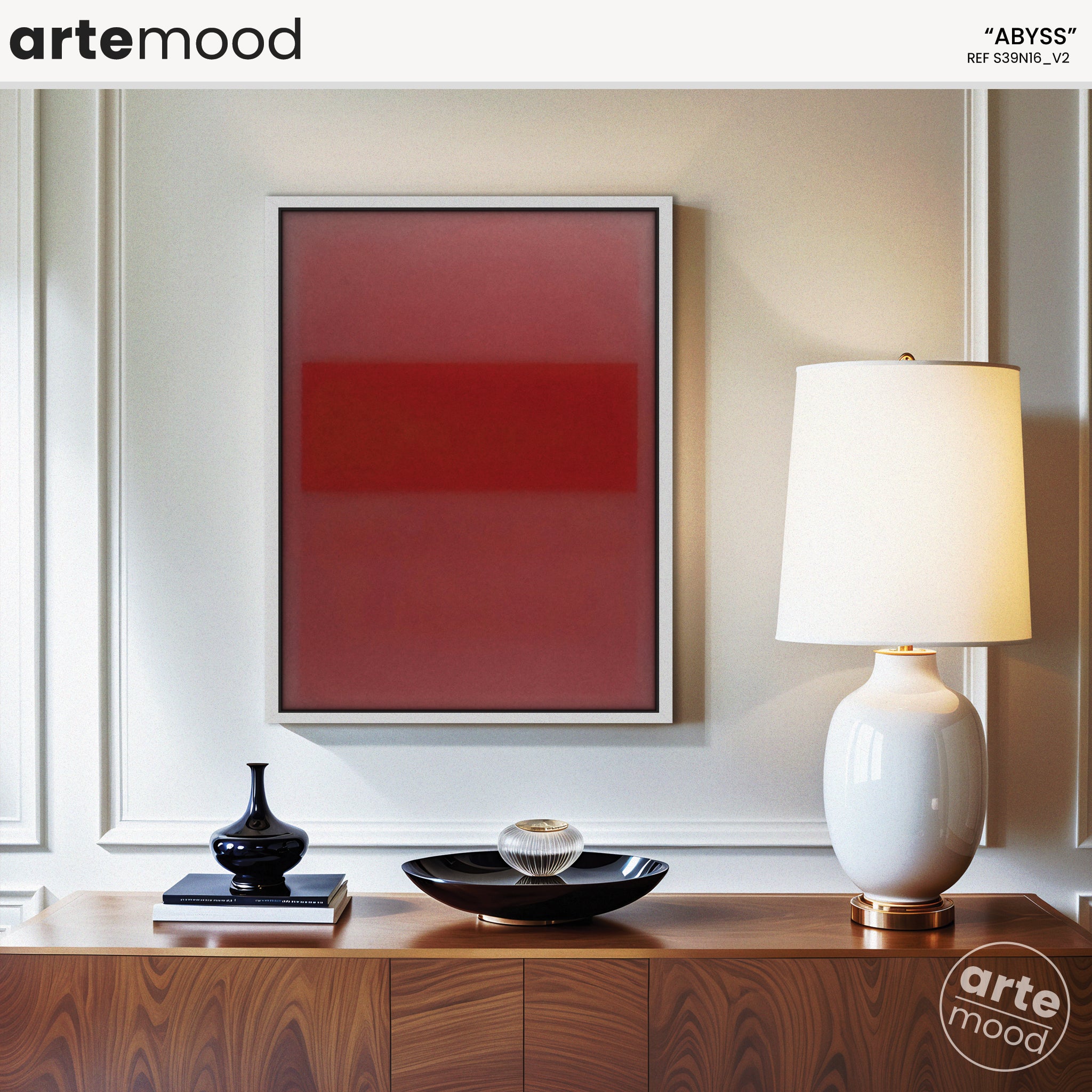 Color Field Artwork Print On Canvas - Minimalist, Zen, Red Color, Rothko Inspired Art Print